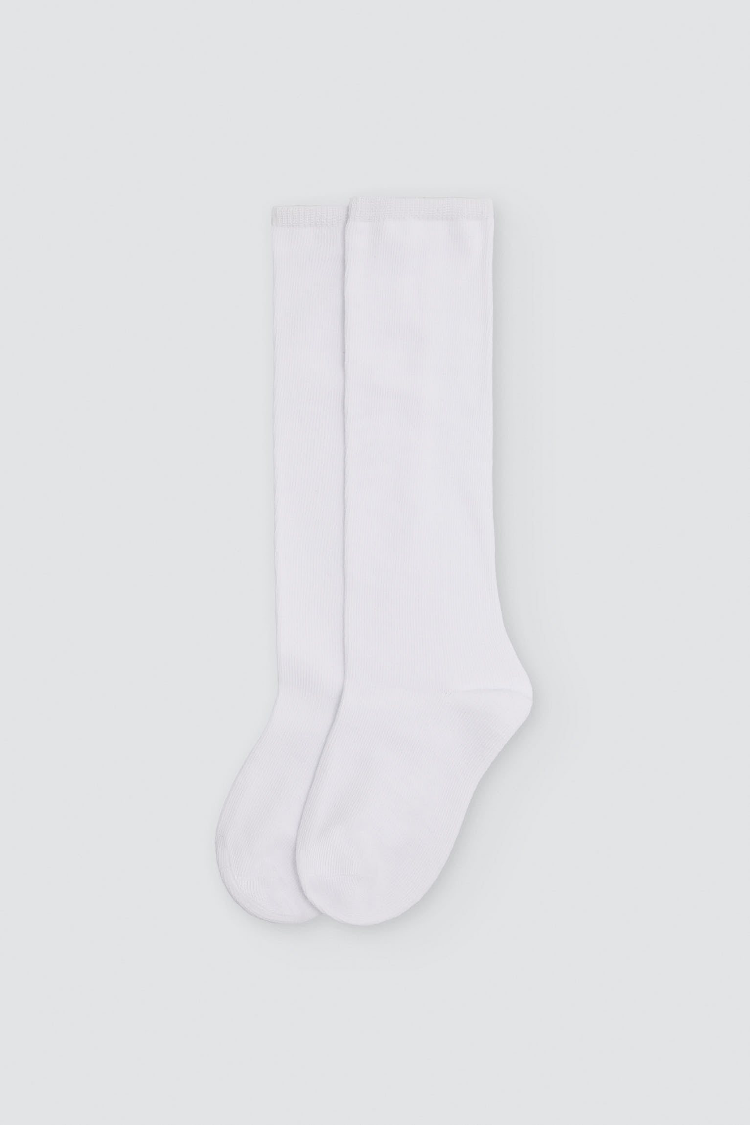 Children's basic long white socks