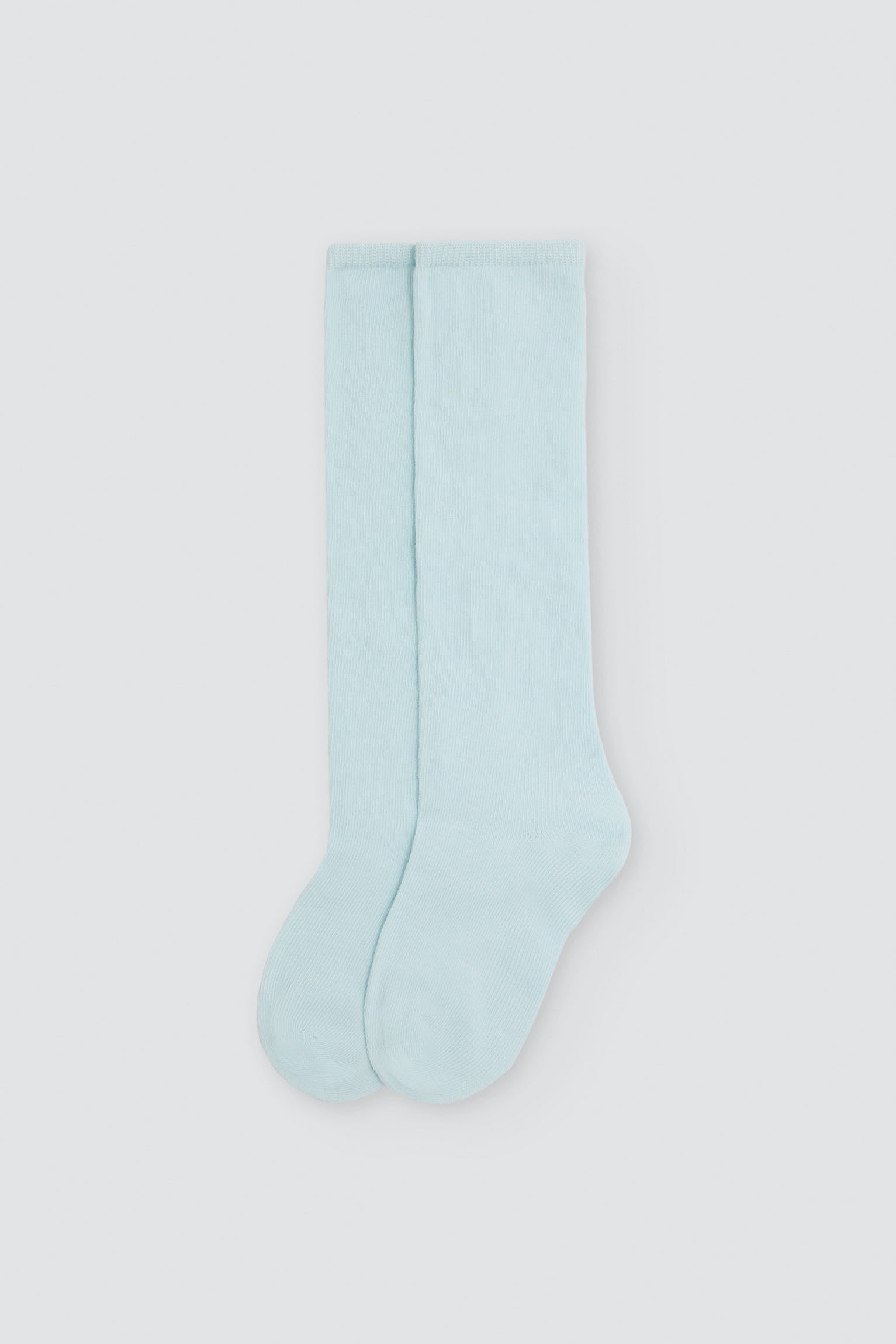 Children's basic long sky-blue socks