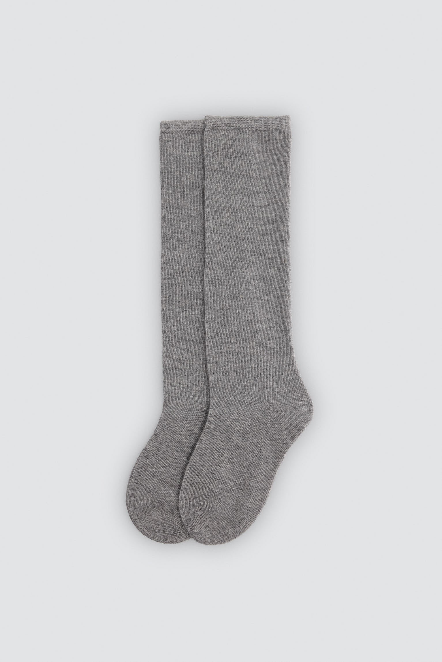 Children's basic long grey socks