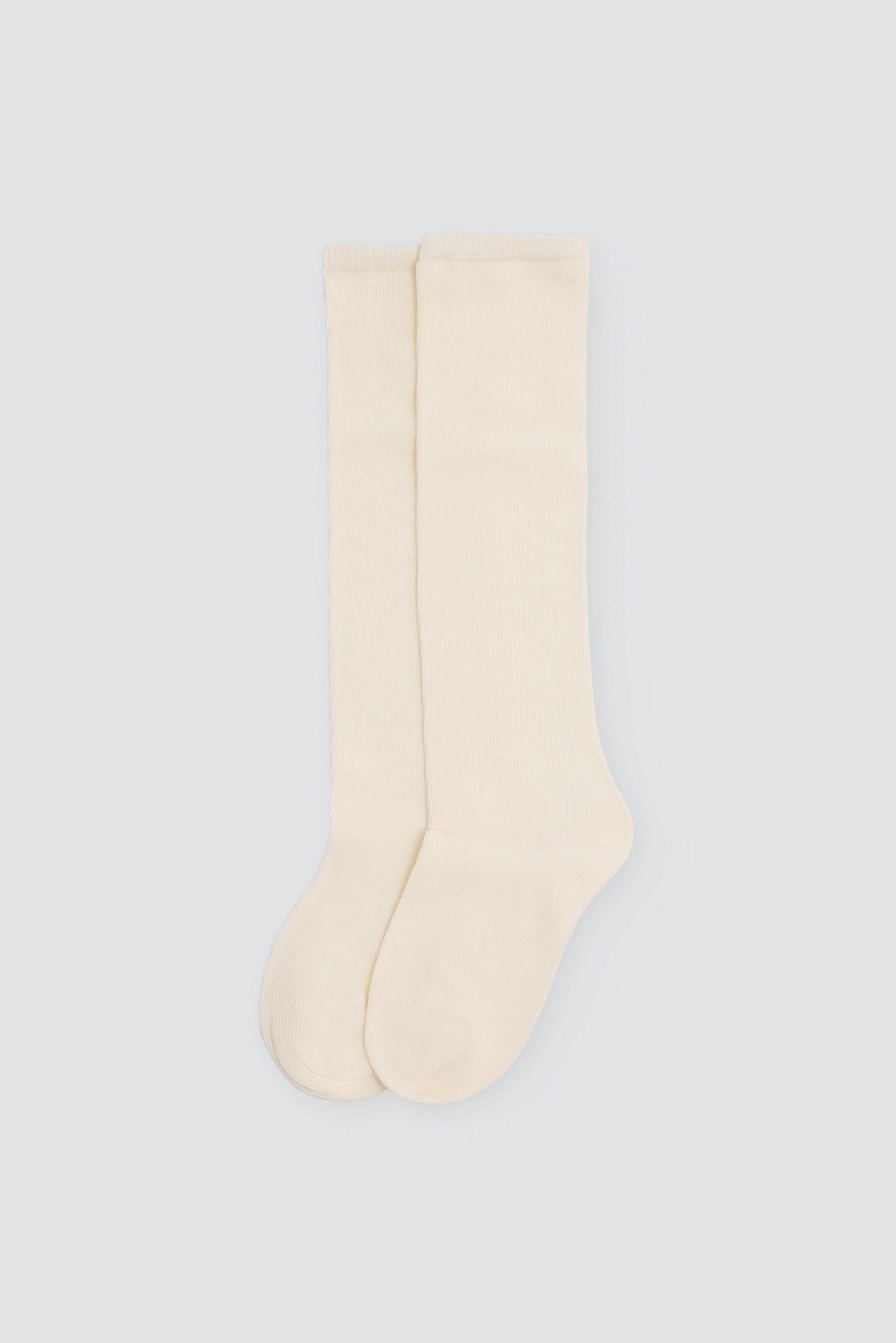 Children's basic long ivory socks