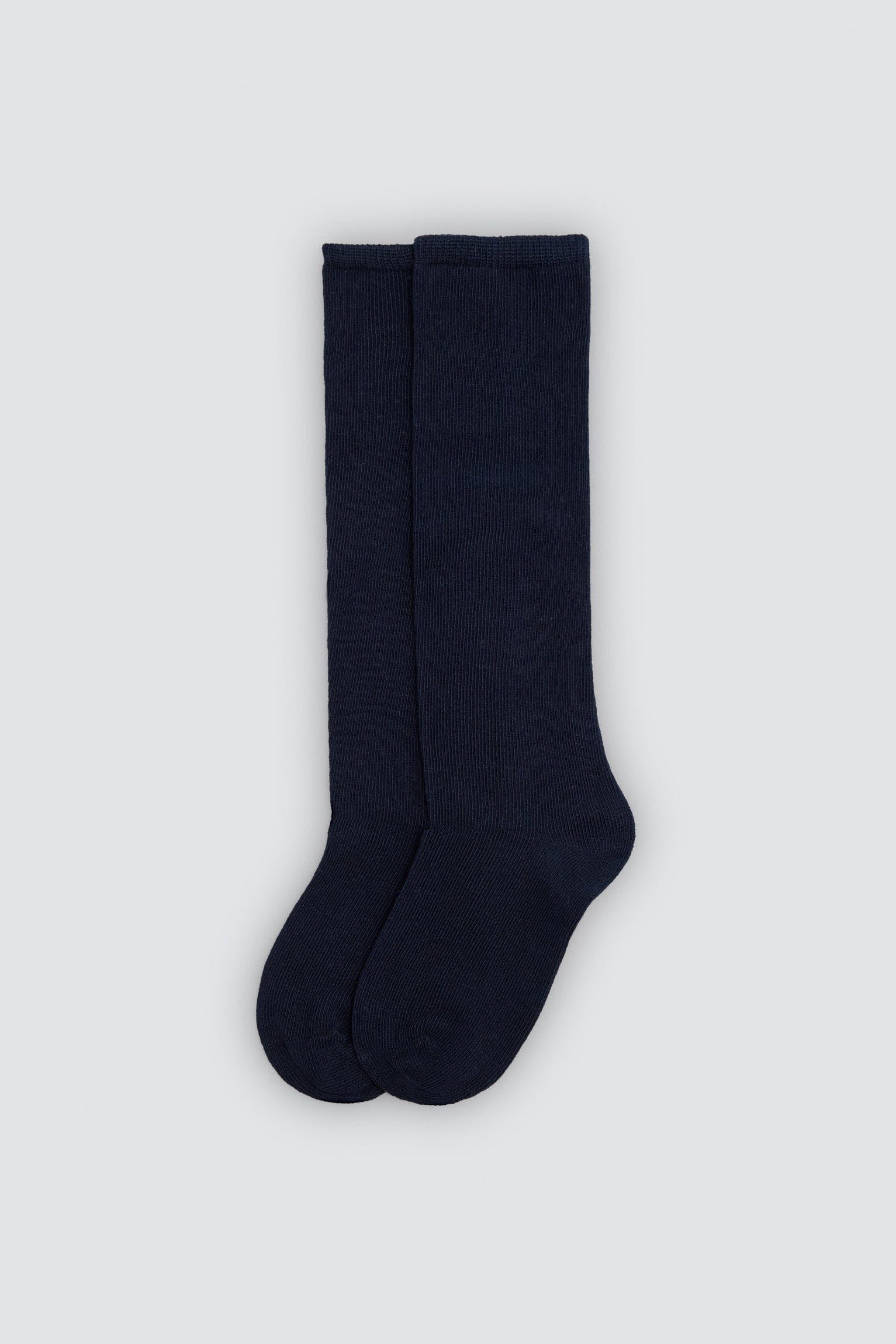 Children's basic long navy socks