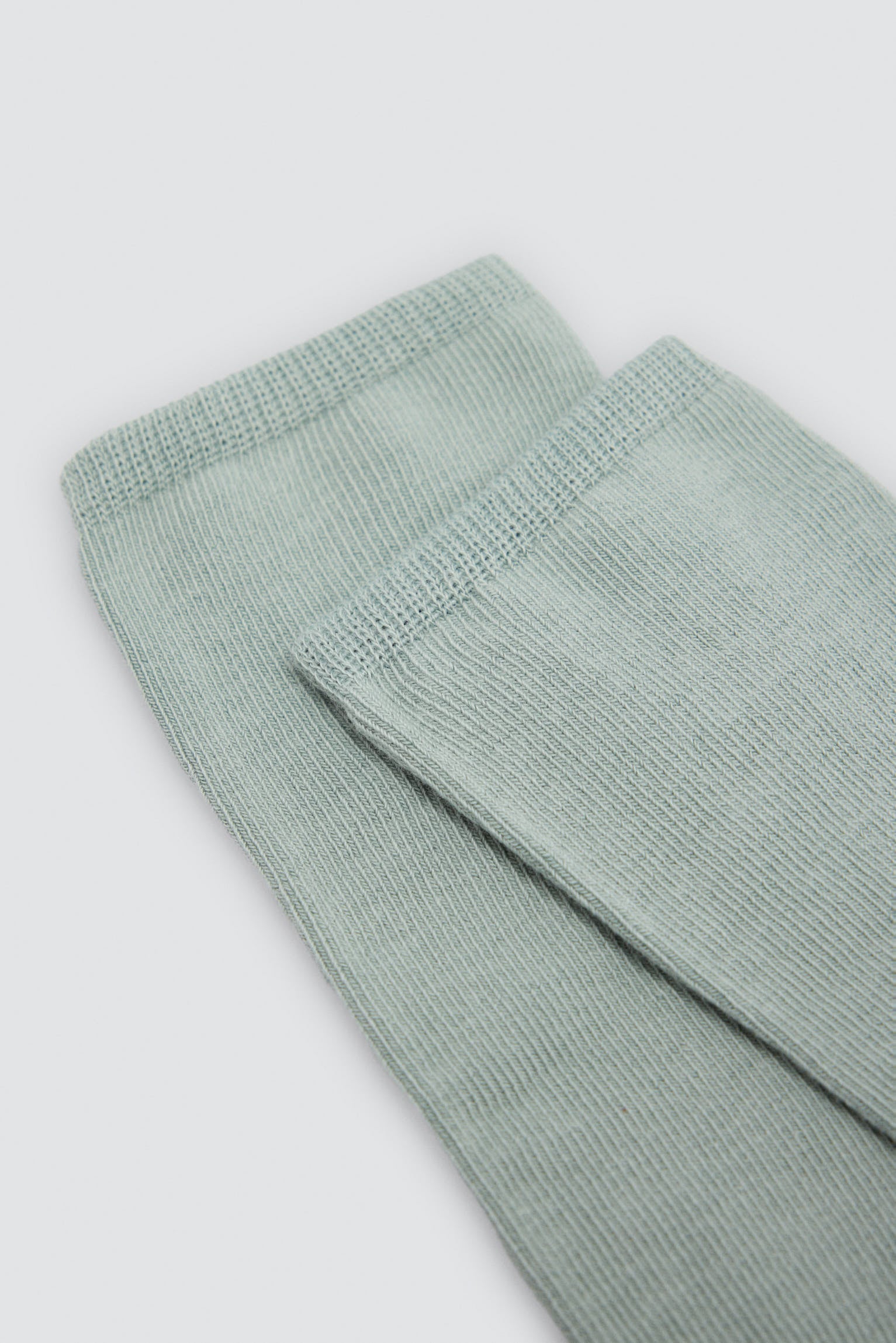 Children's basic long green socks