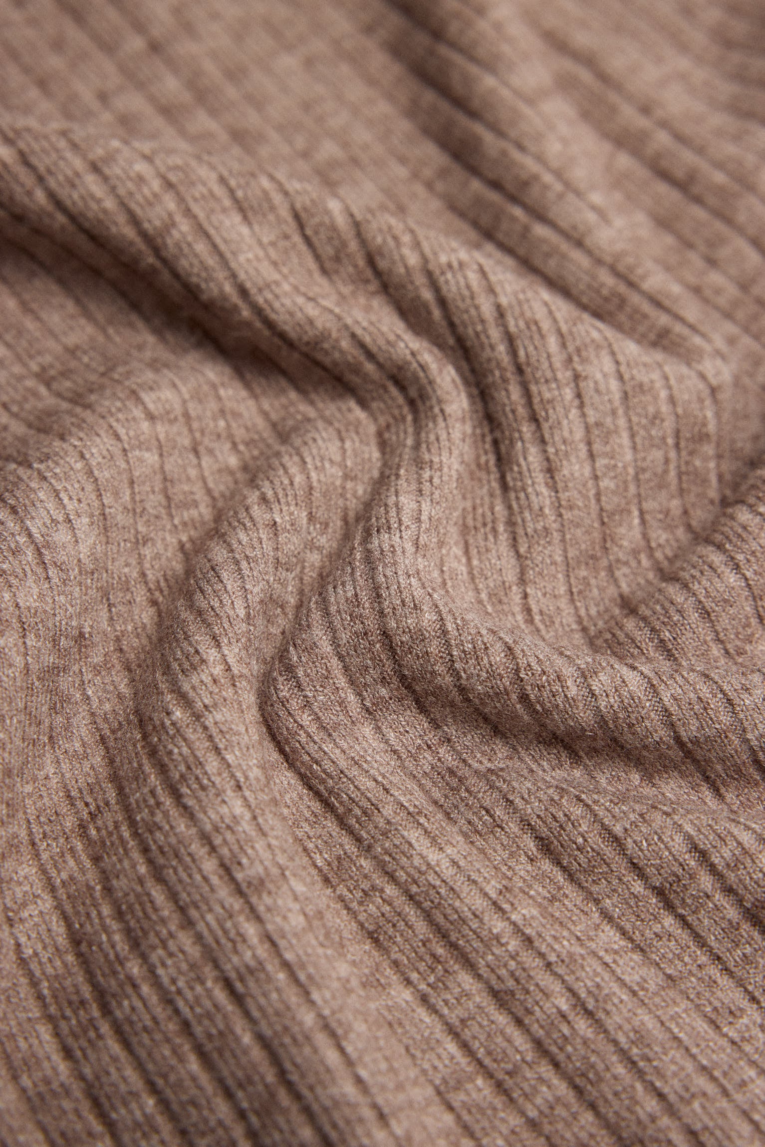 Long brown ribbed knit dress