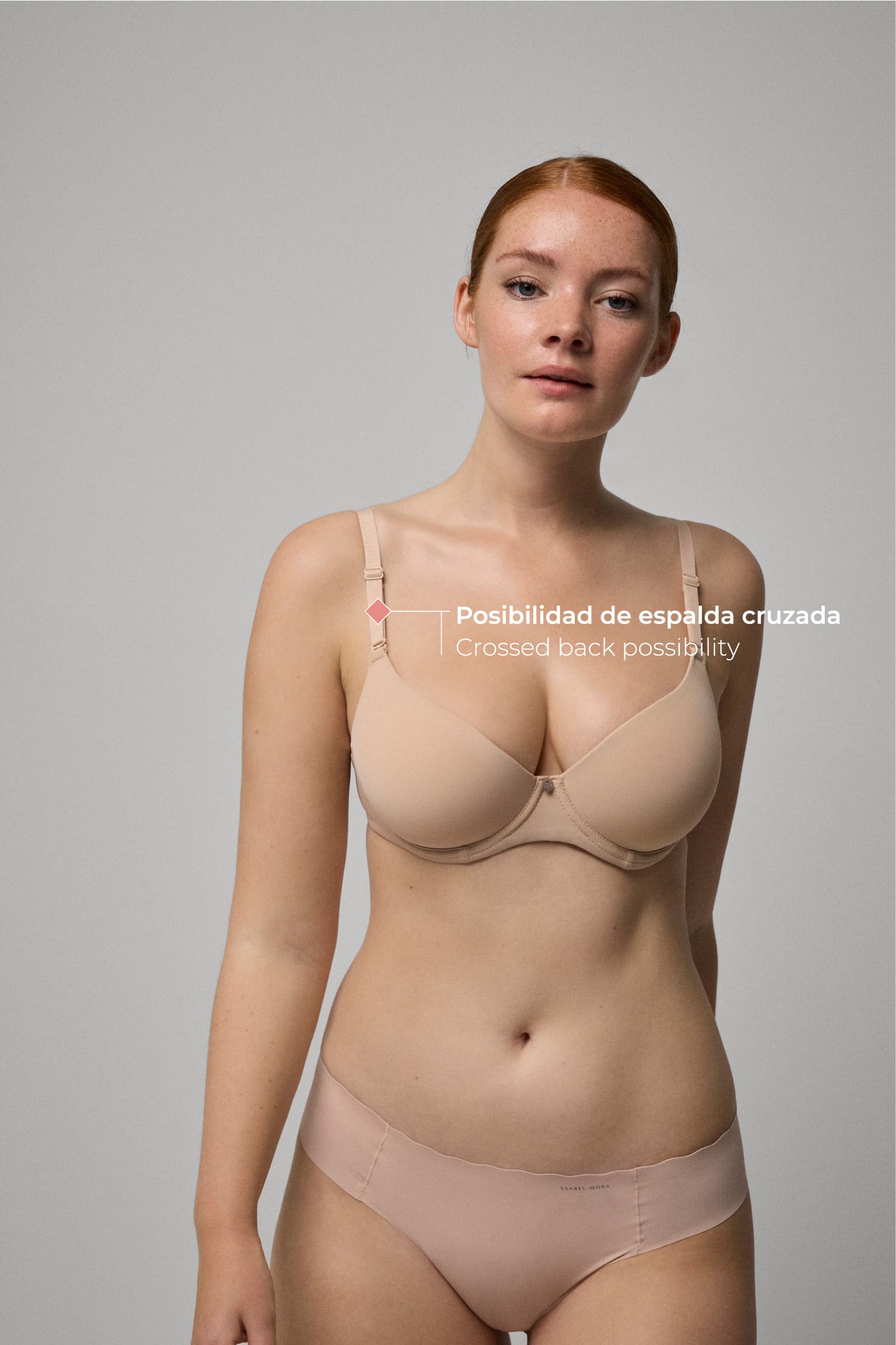 Adjustable size nude bra