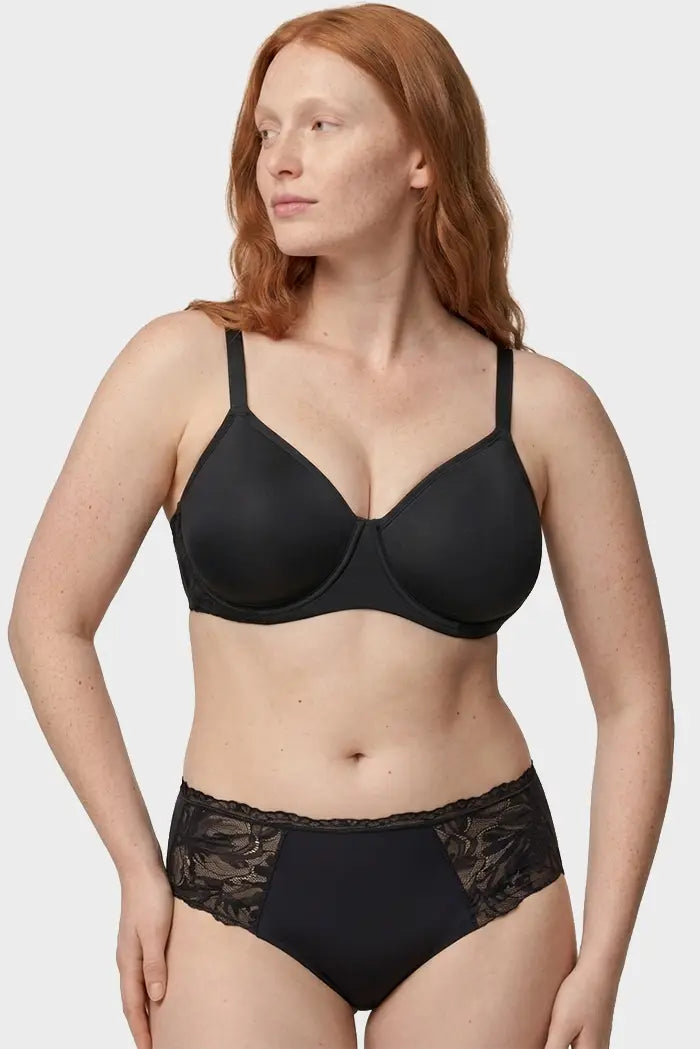 Midi briefs with black lace details