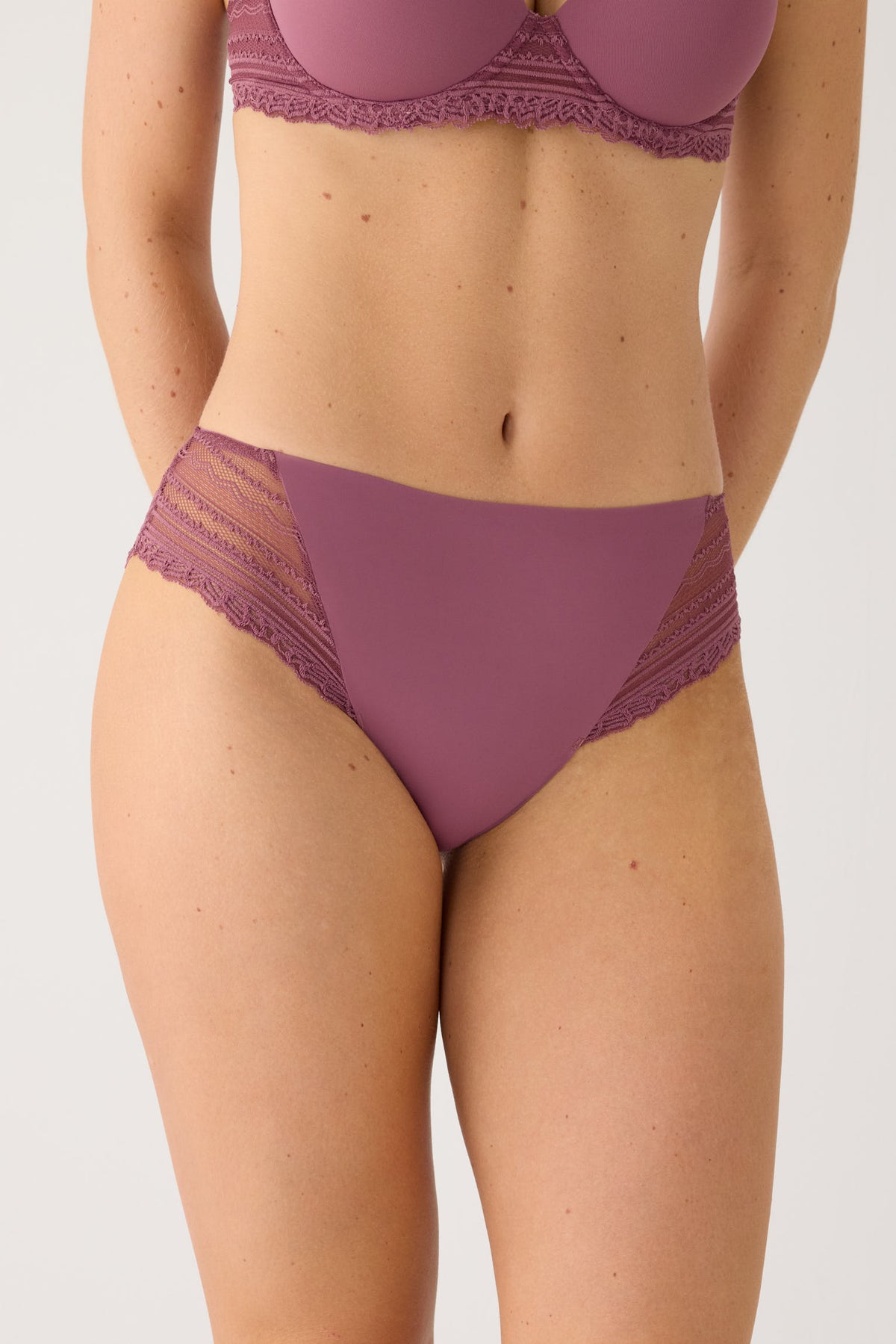 Midi briefs lace pink