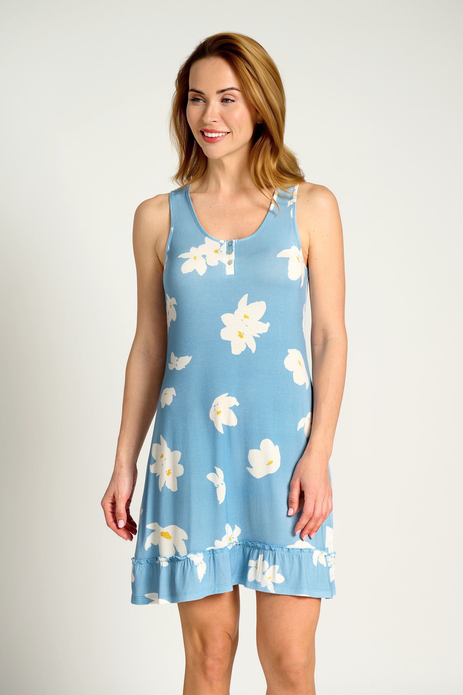 Camisón tirantes flores azul | MUYDEMI - Ysabel Mora