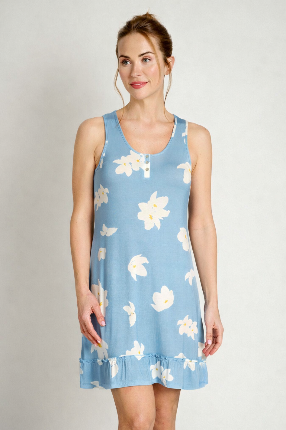 Camisón tirantes flores azul | MUYDEMI - Ysabel Mora