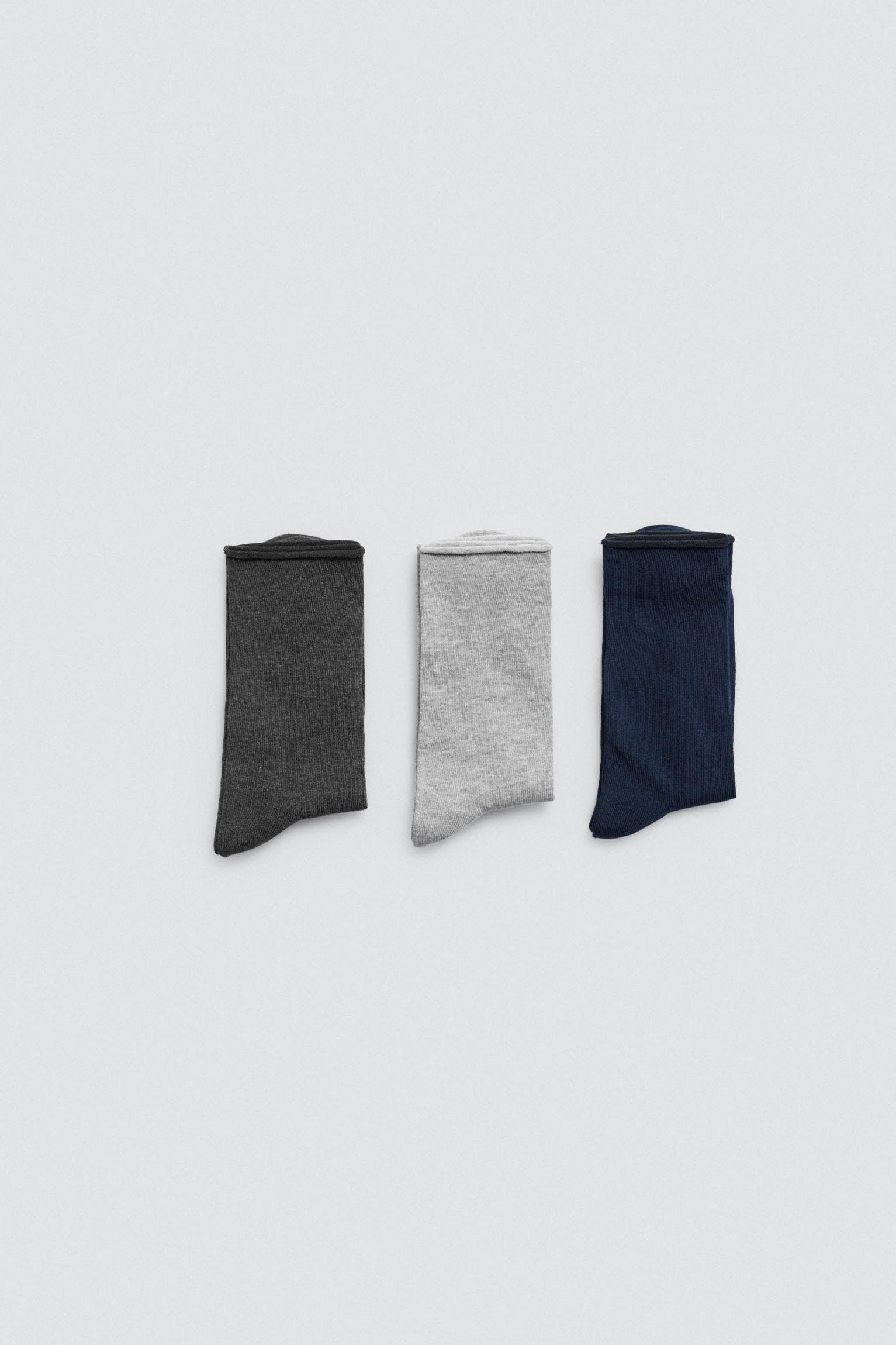 Pack of 3 warm bamboo socks without cuffs in neutral tones