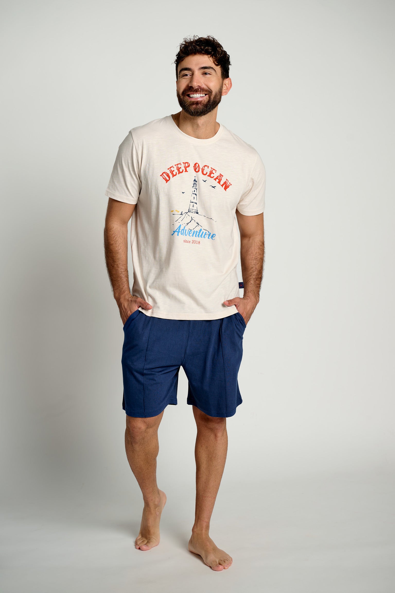 Pijama hombre manga corta algodón Ocean Adventure | MUYDEMI - Ysabel Mora