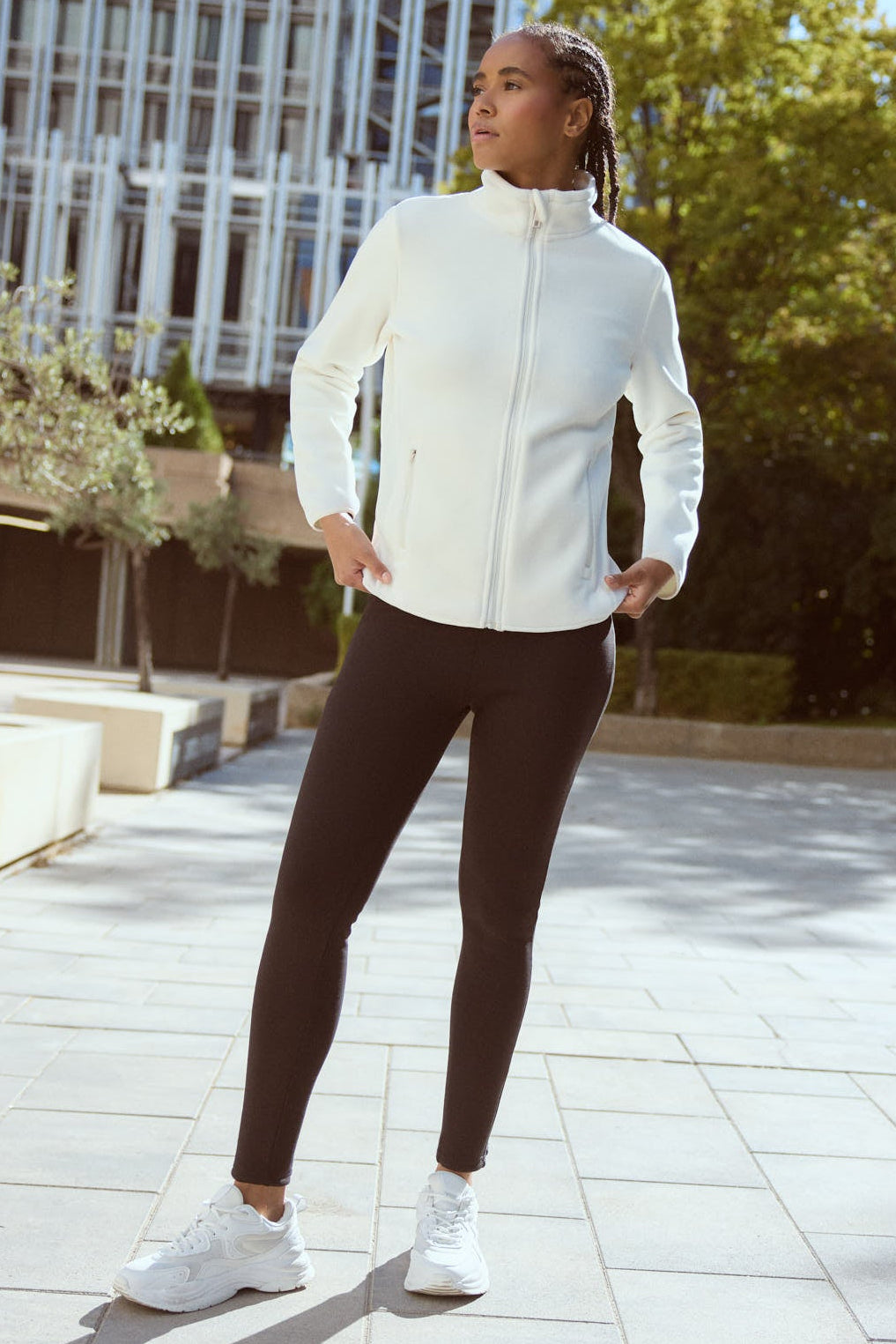 ULTRA THERMAL Women's ivory sports jacket with soft fleece lining