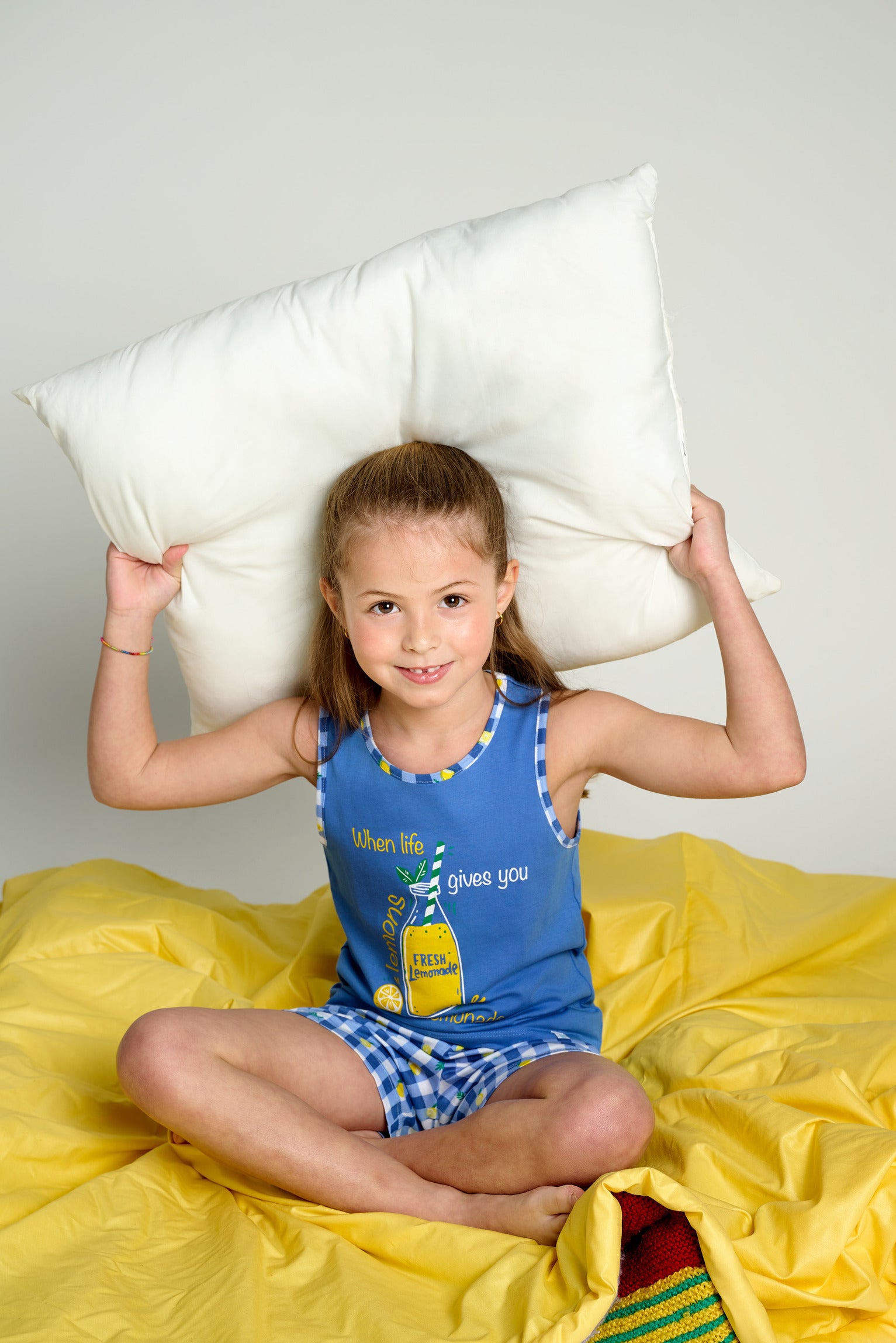 Lemonade cotton short-sleeved children's pajamas | MUYDEMI
