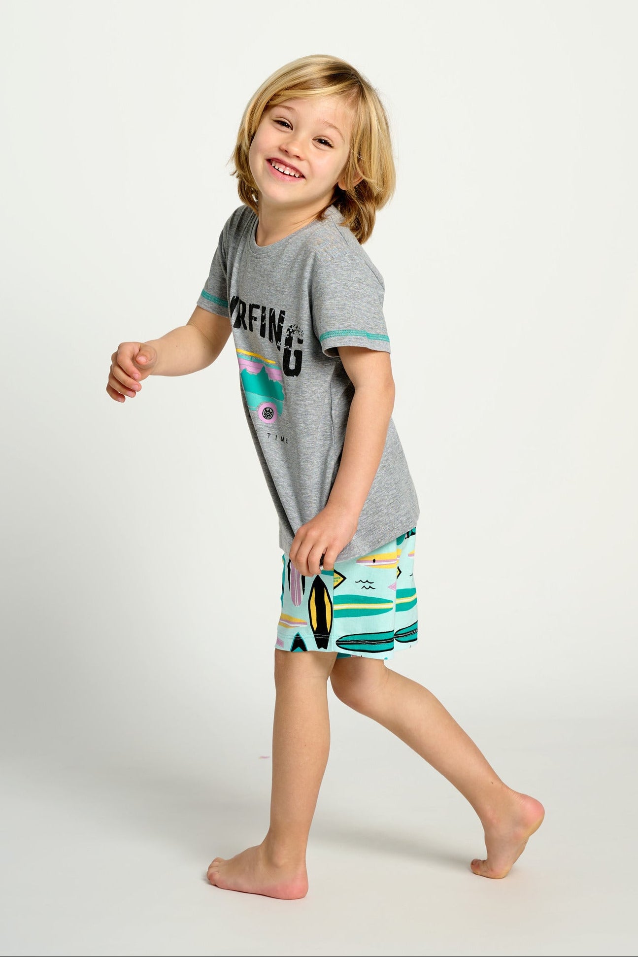 Pijama infantil corto algodón Surfer | MUYDEMI - Ysabel Mora