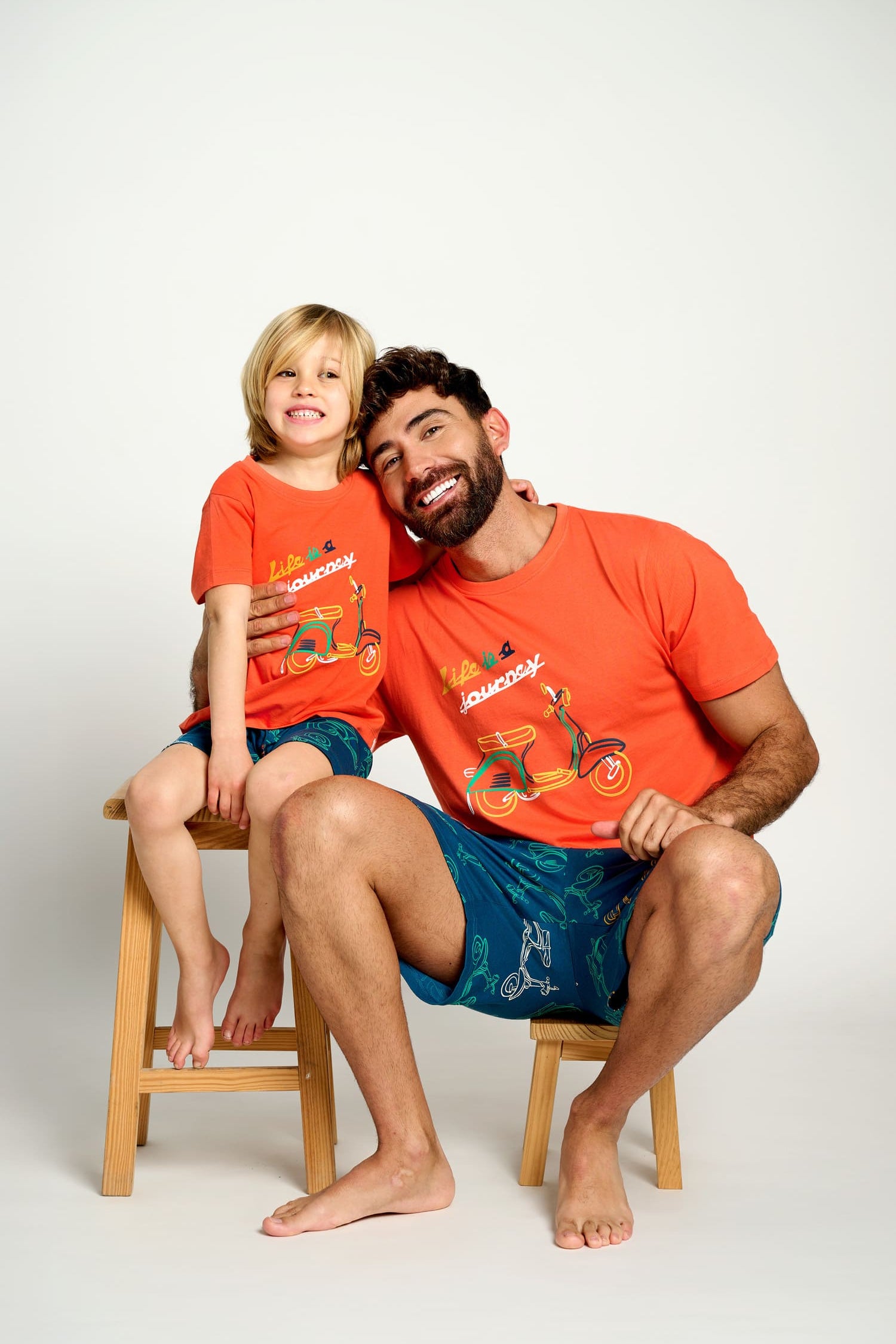 Men's short cotton motorcycle pajamas | MUYDEMI