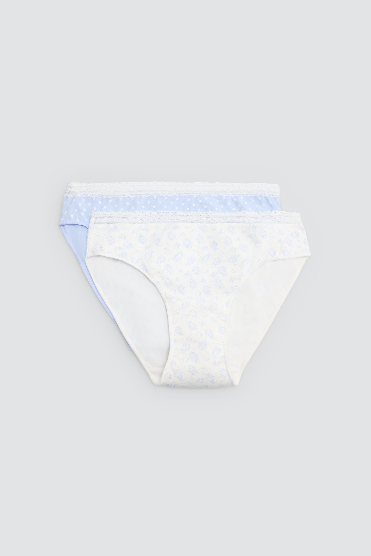 Pack de 2 bragas midi estampadas pastel tonos azules - Ysabel Mora