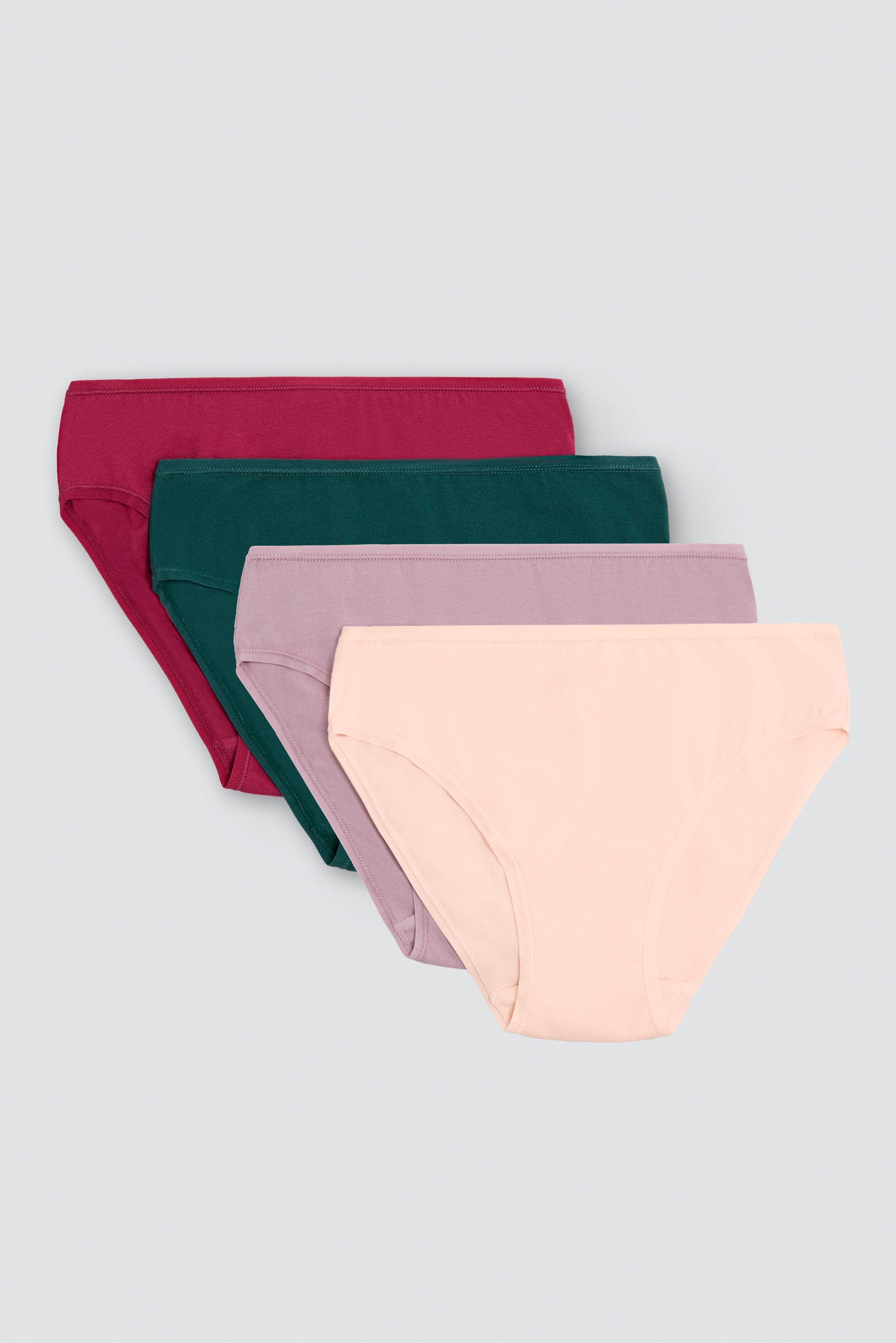 Pack of 4 basic cotton midi briefs in assorted colours