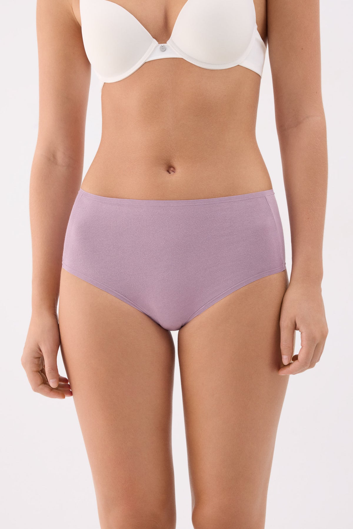 Pack of 4 high-waist cotton briefs in assorted colours