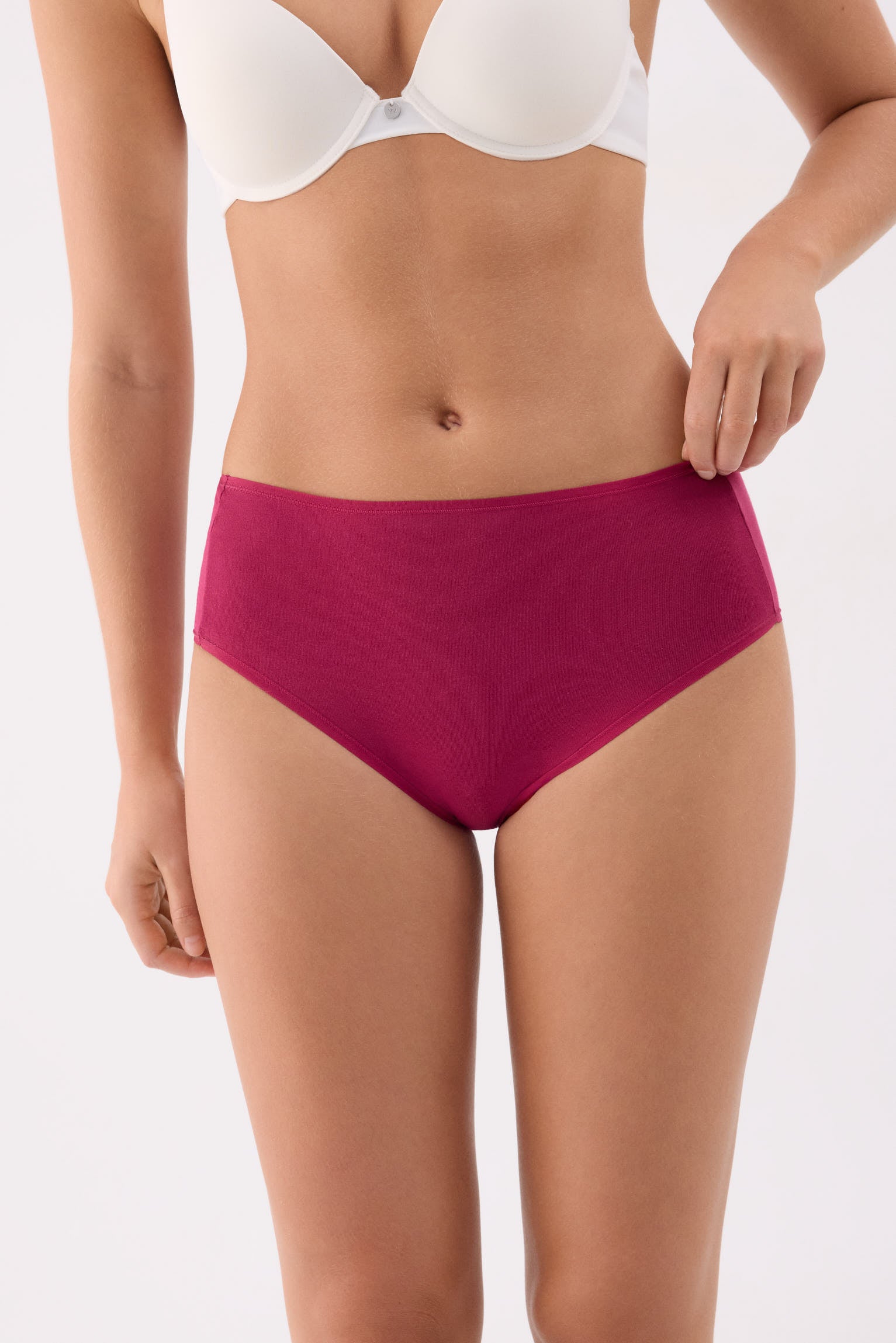 Pack of 4 high-waist cotton briefs in assorted colours