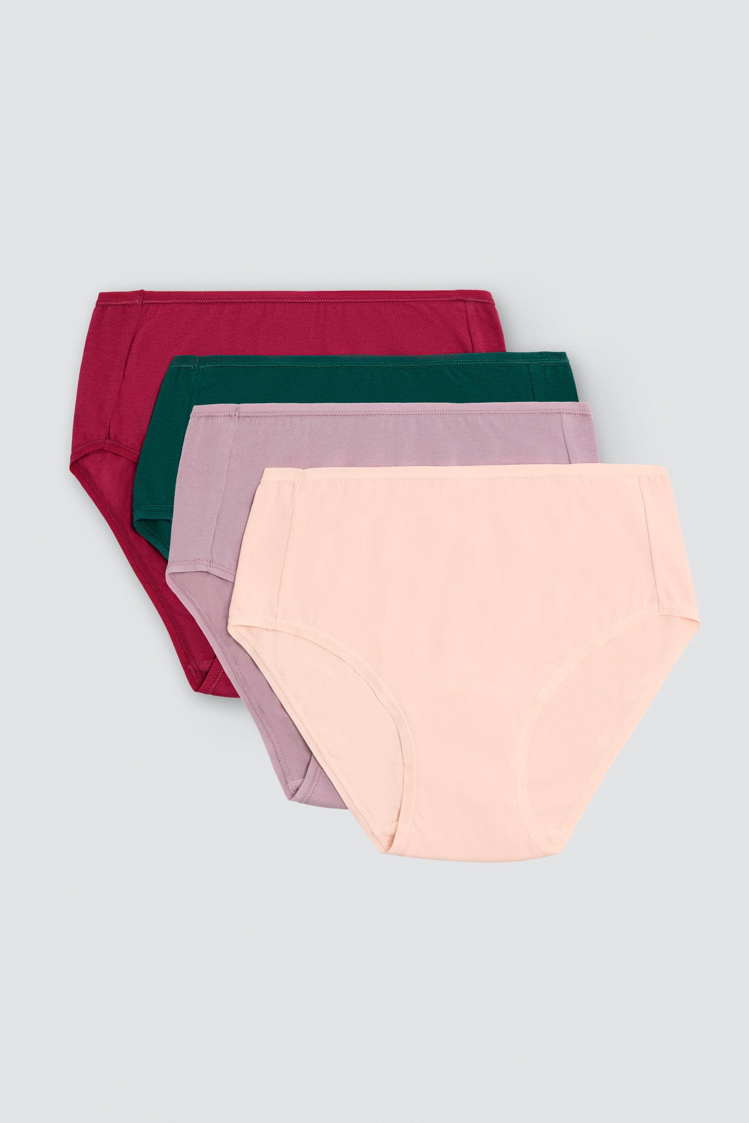 Pack of 4 high-waist cotton briefs in assorted colours