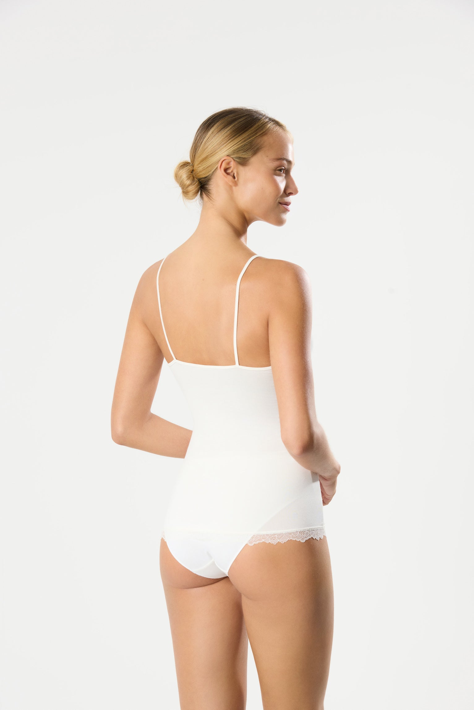 Ivory bamboo strappy undershirt