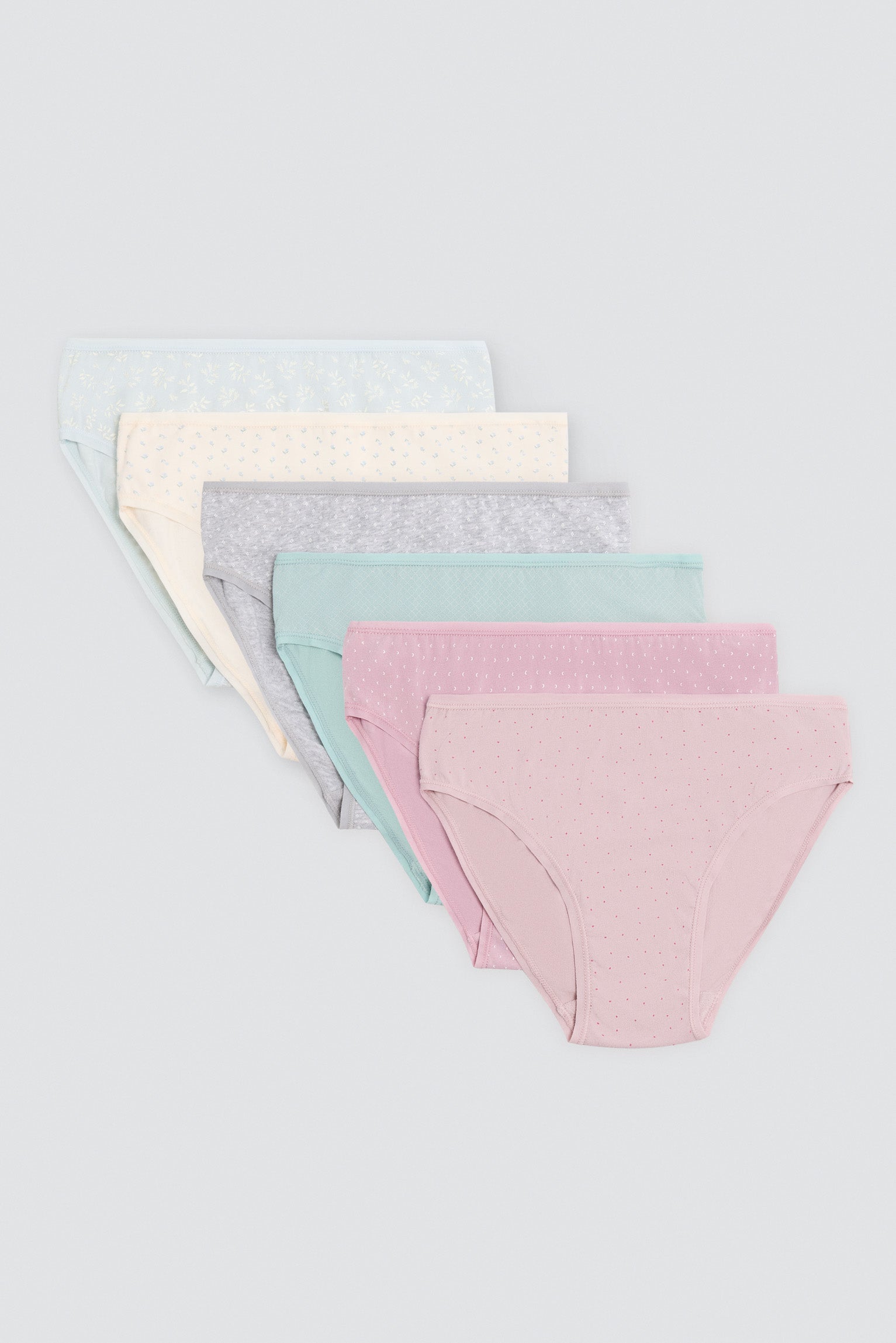 Pack of 6 printed cotton midi briefs
