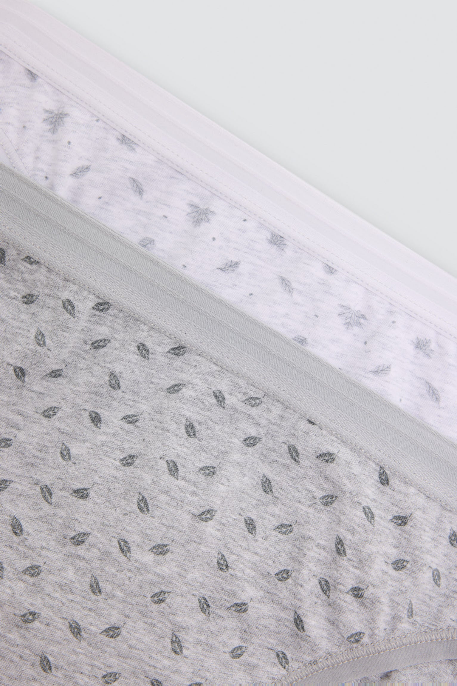 Pack of 2 printed cotton mini briefs, grey