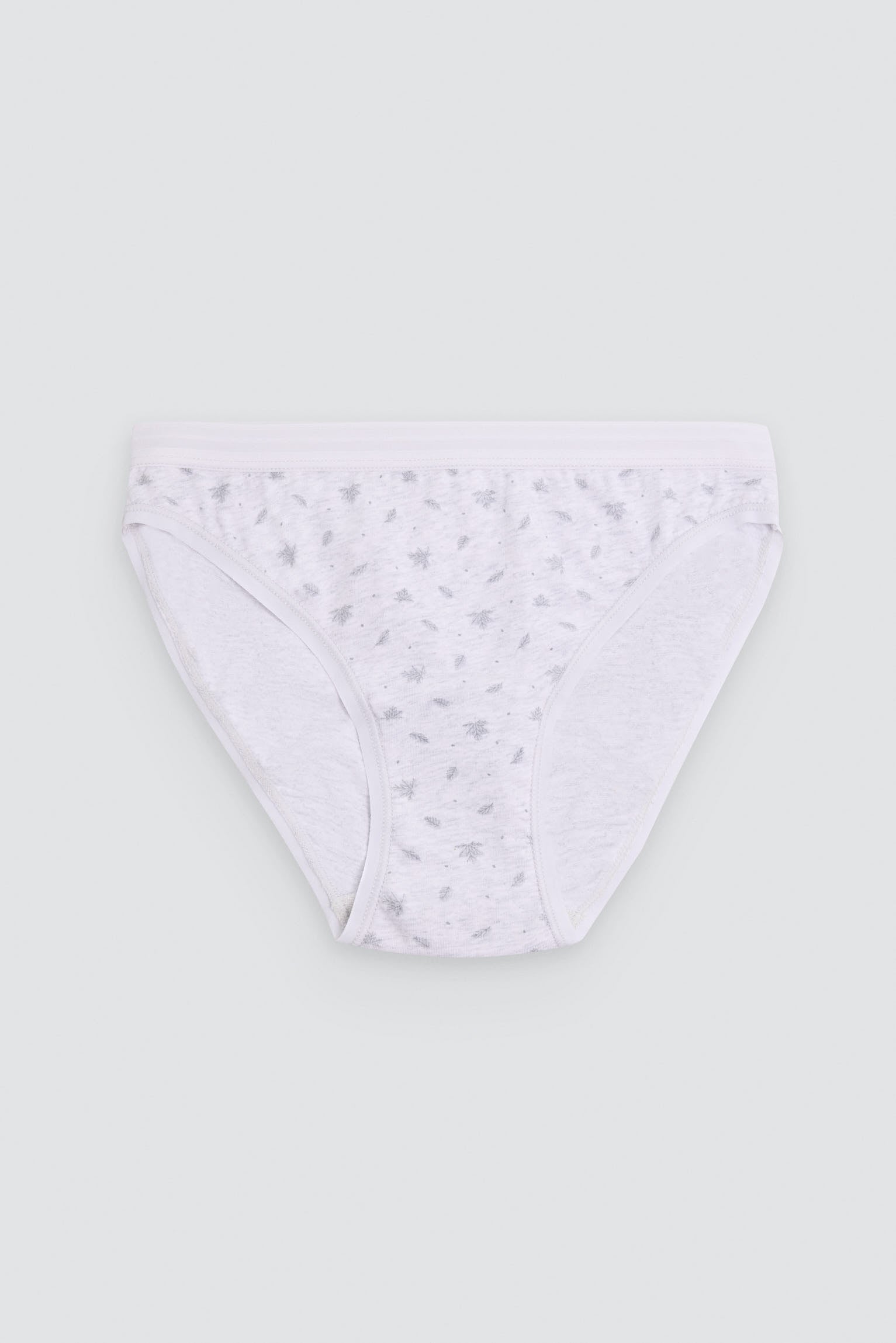 Pack of 2 printed cotton mini briefs, grey