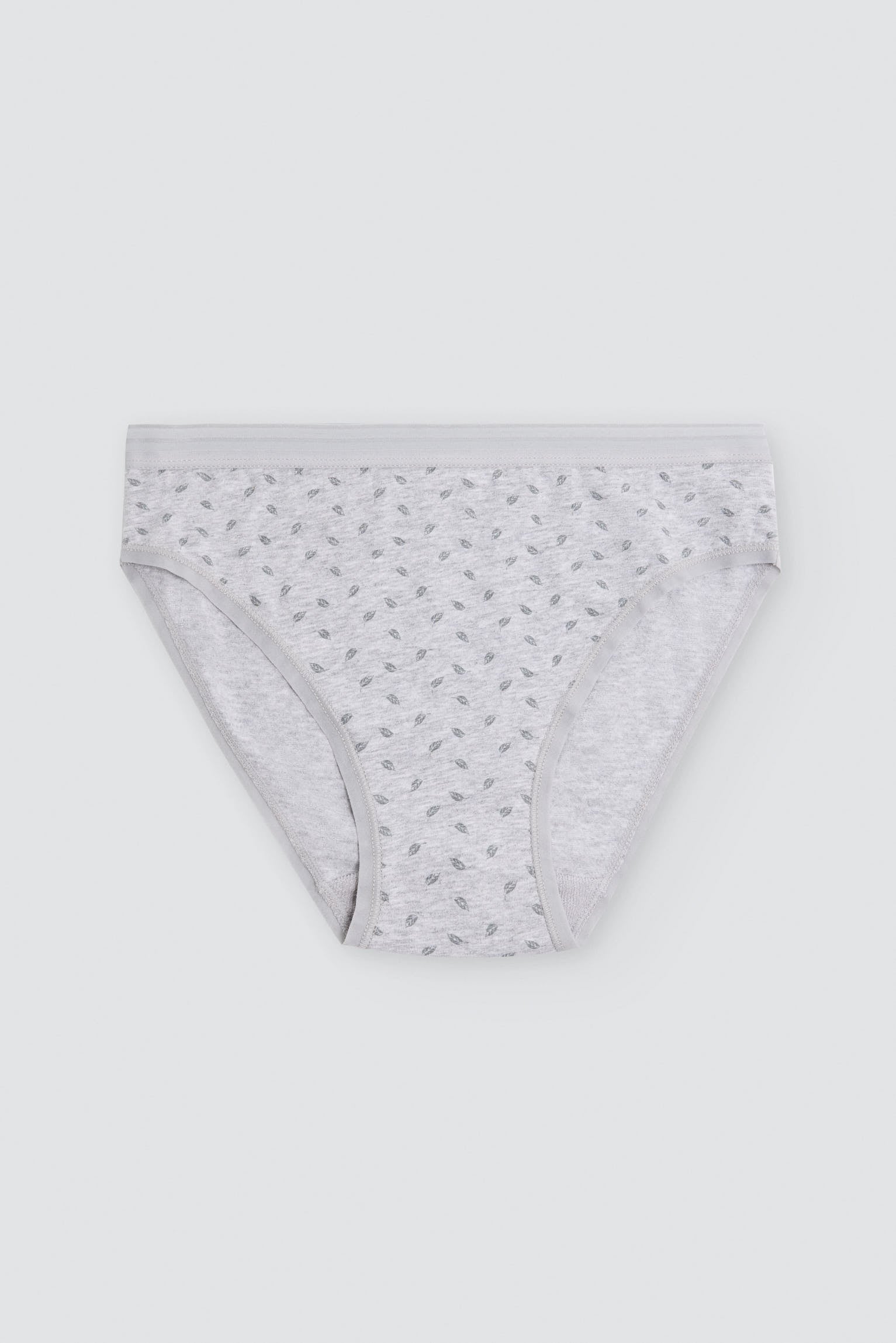 Pack of 2 printed cotton midi briefs, grey