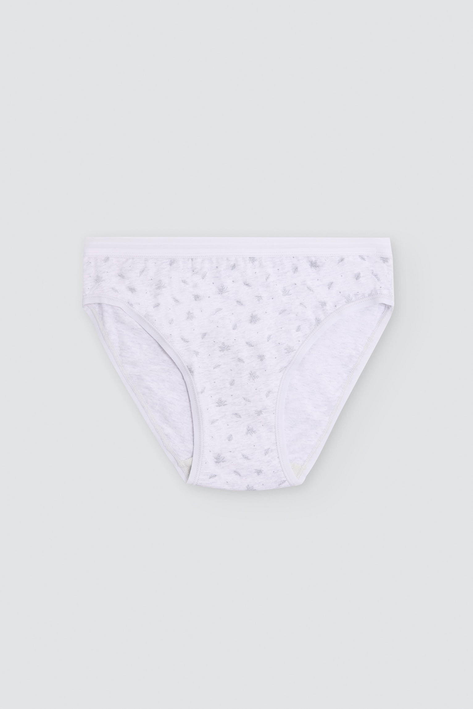 Pack of 2 printed cotton midi briefs, grey