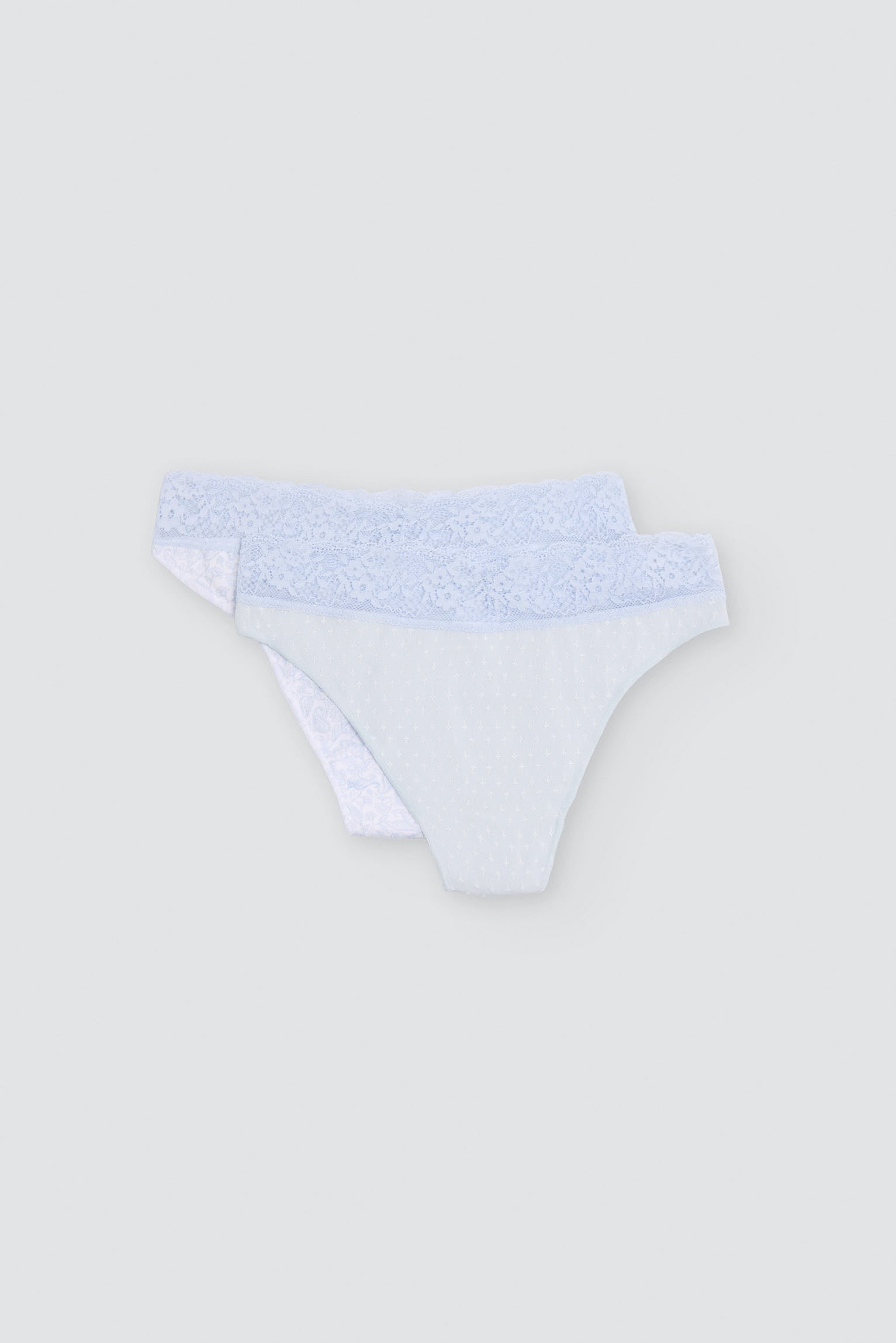 Pack of 2 printed cotton thongs, blue