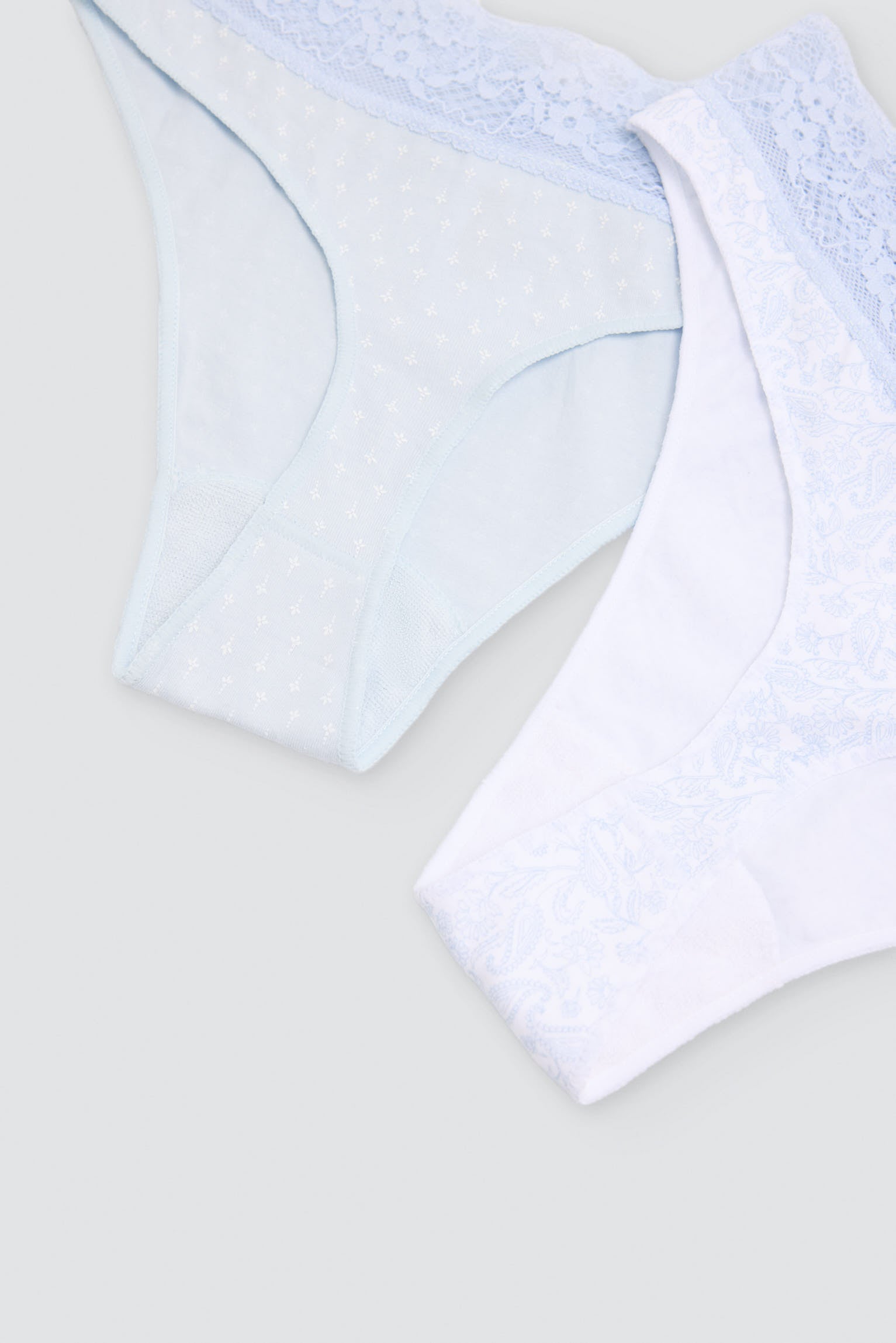 Pack of 2 printed cotton thongs, blue