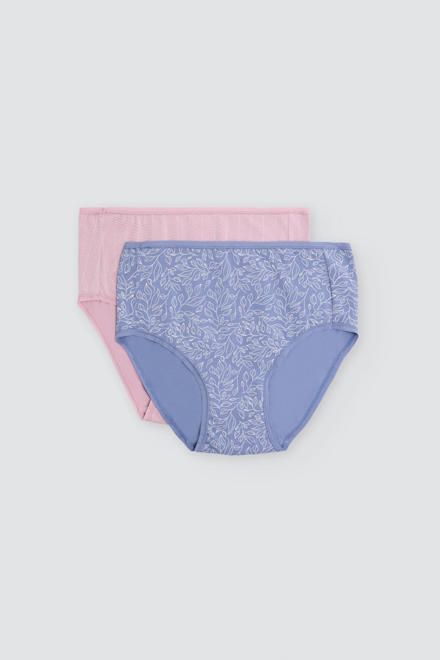 Pack of 2 printed high-waist cotton briefs, multicolour
