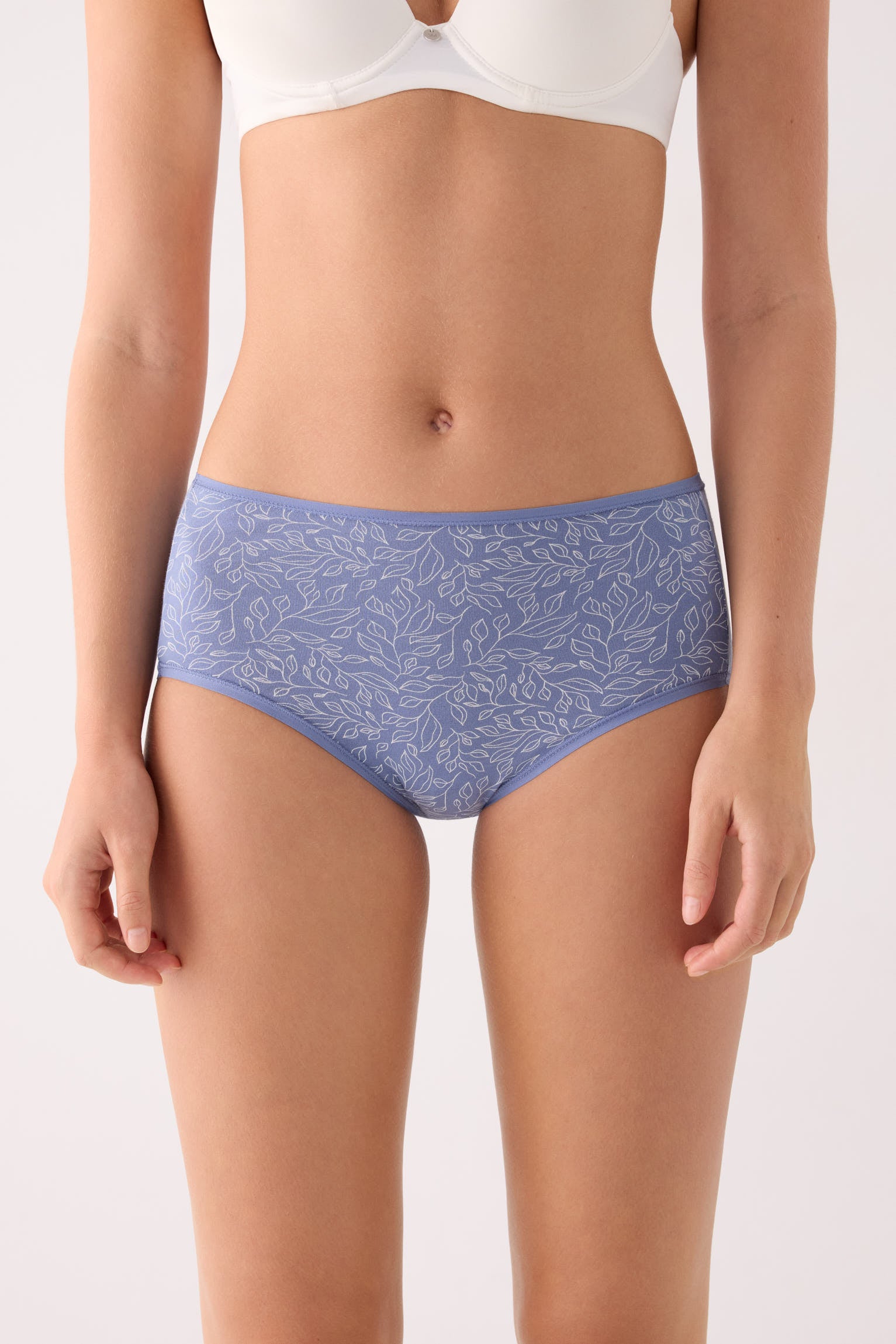 Pack of 2 printed high-waist cotton briefs, multicolour