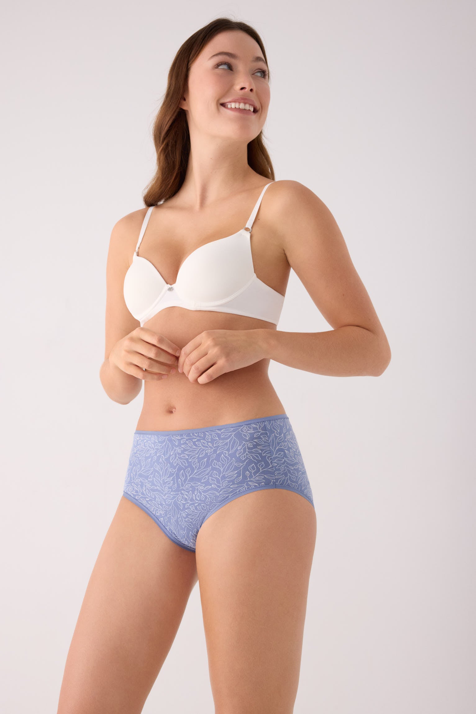 Pack of 2 printed high-waist cotton briefs, multicolour