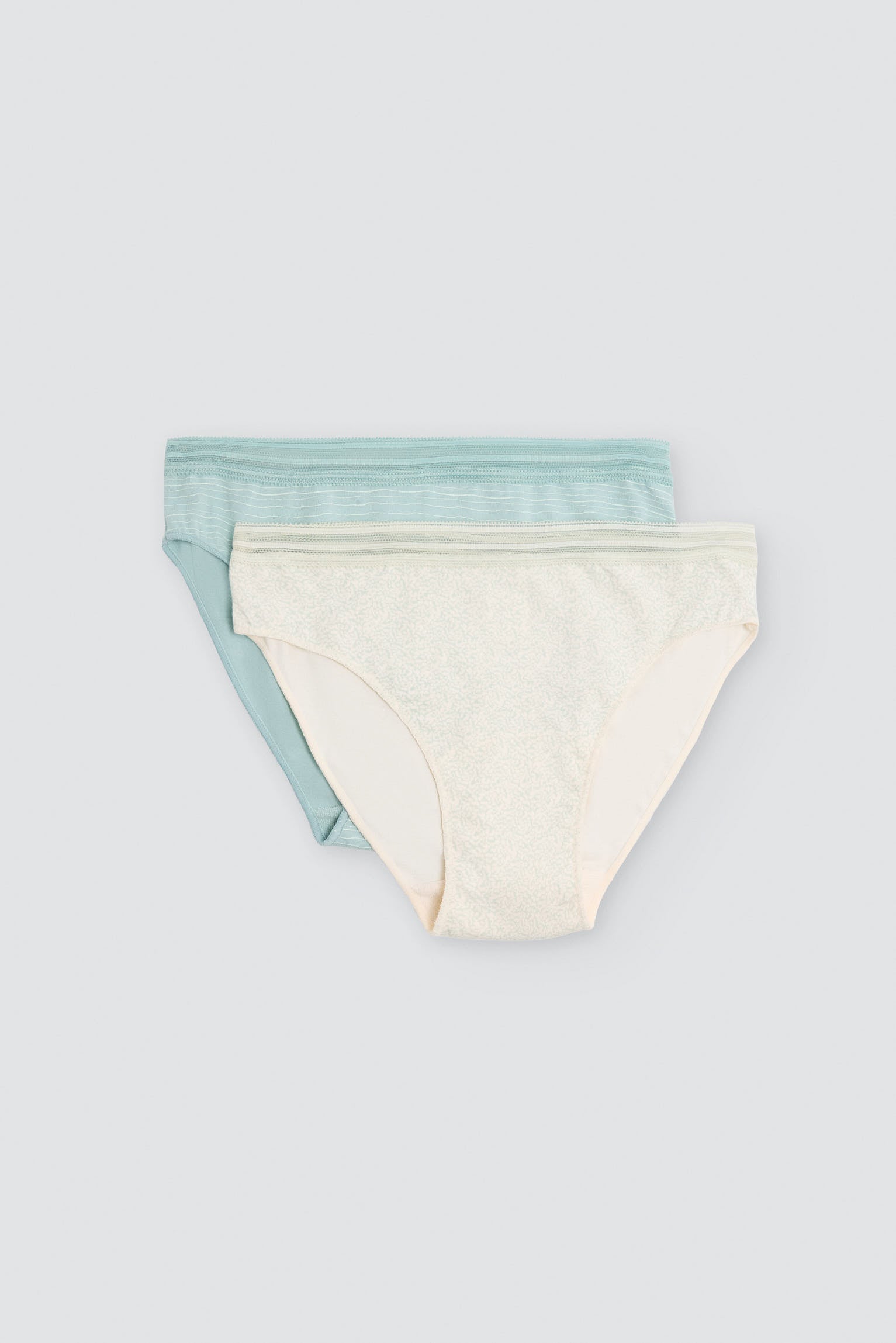 Pack of 2 cotton midi briefs, green