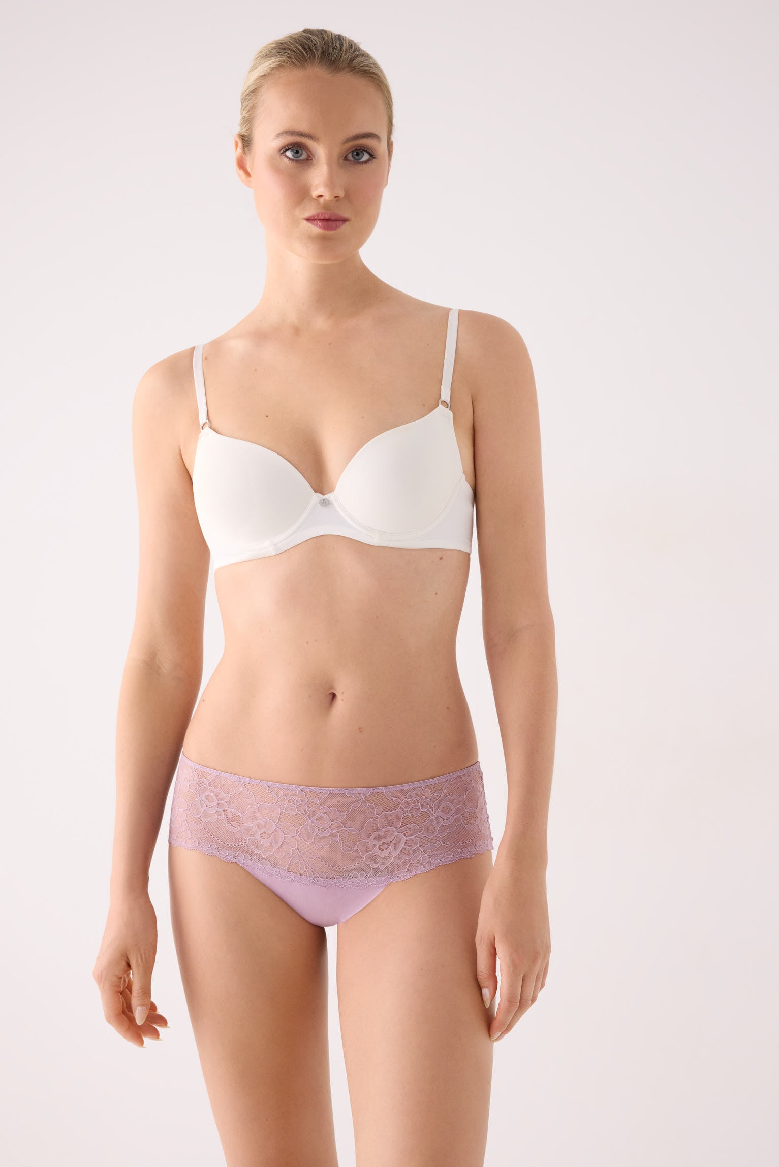 PRE-ORDER Brazilian hipster briefs laser-cut cotton with lace pink