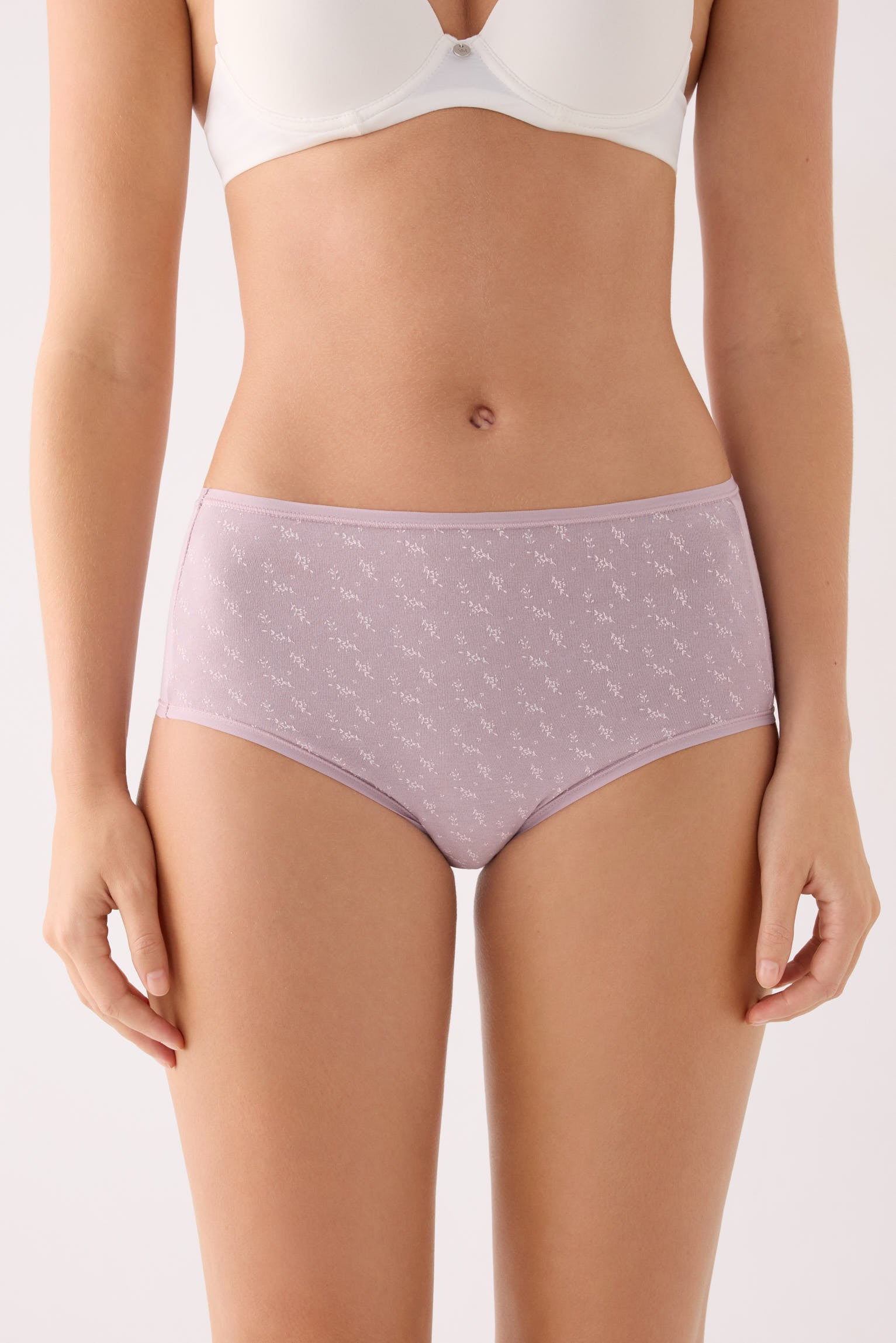 Pack of 2 printed high-waist cotton briefs, multicolour