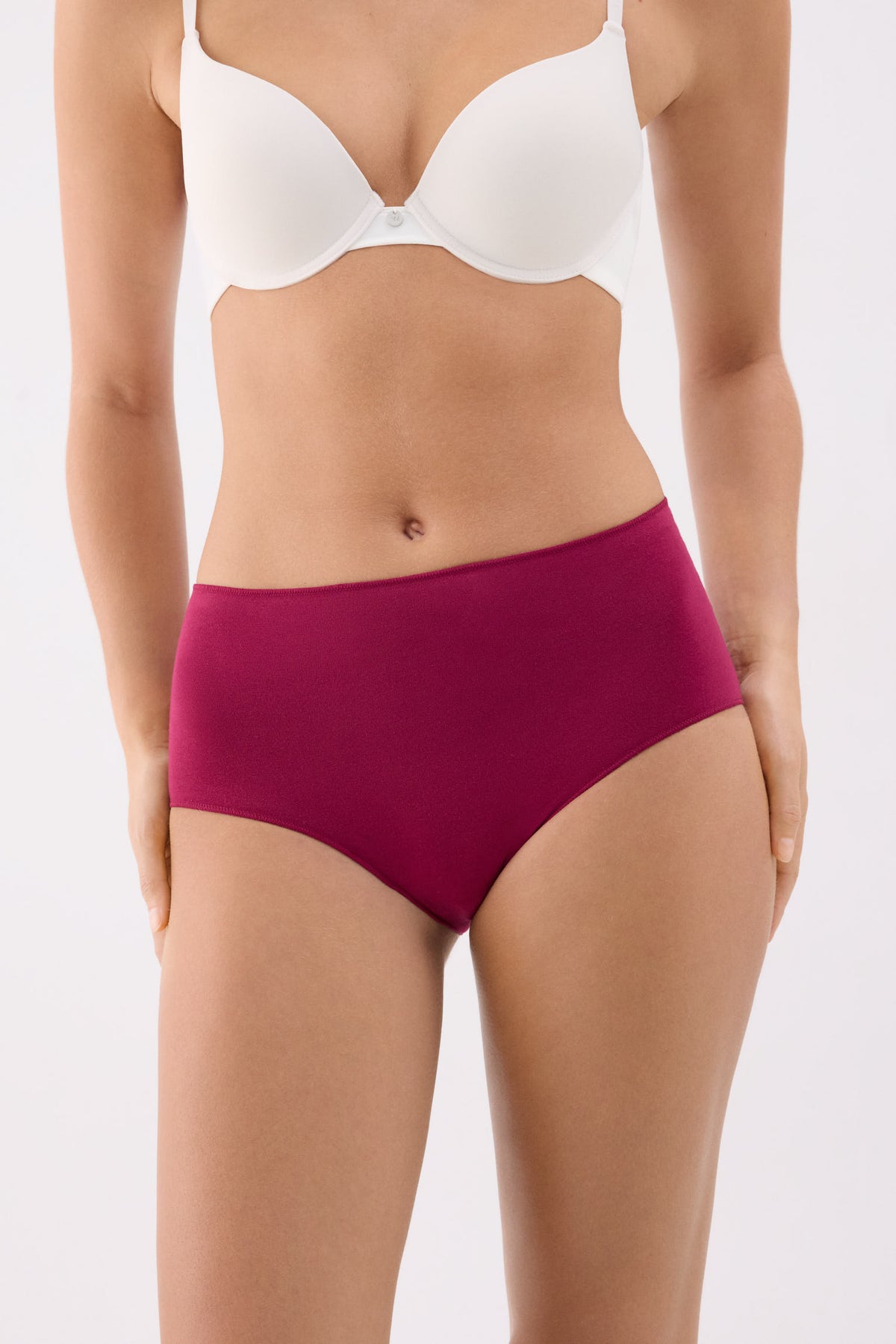 Pack of 3 high-waist cotton briefs in cool colours