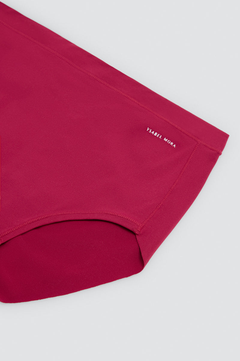 High-waist briefs Adapt with invisible finishes burgundy