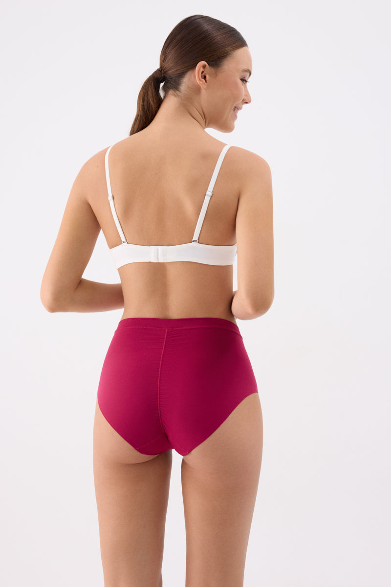 High-waist briefs Adapt with invisible finishes burgundy