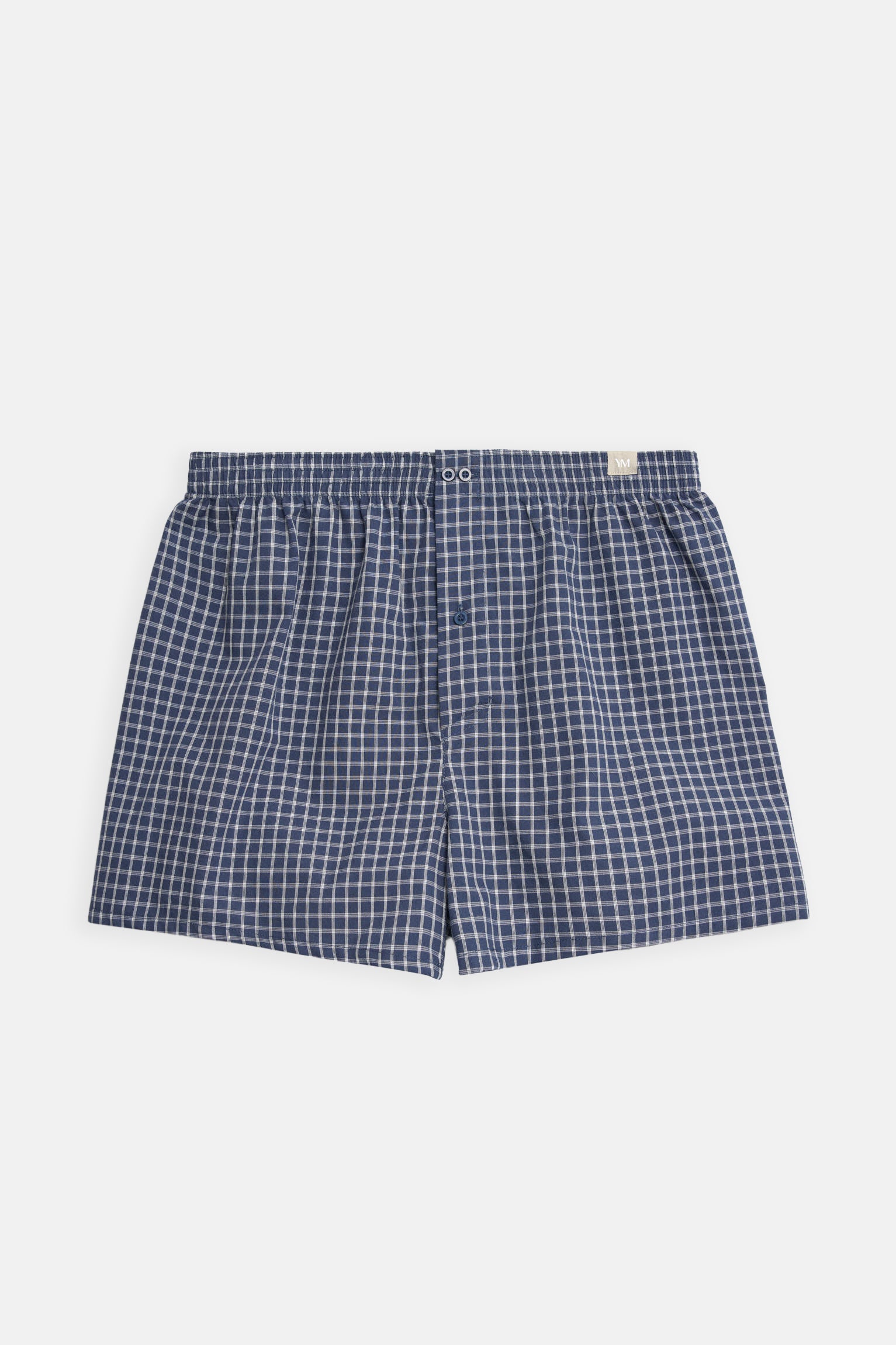 Checkered print fabric boxer shorts