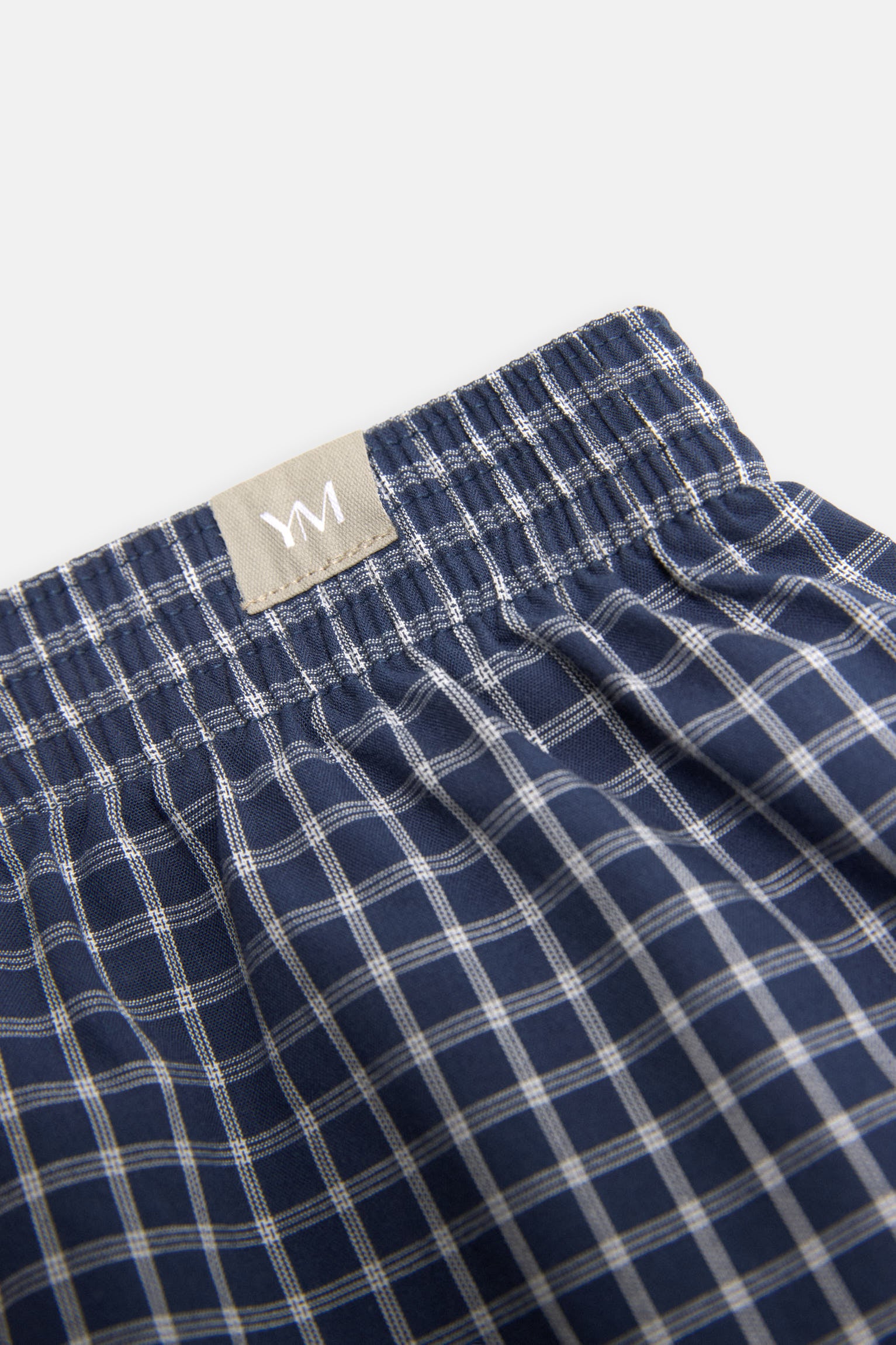 Checkered print fabric boxer shorts