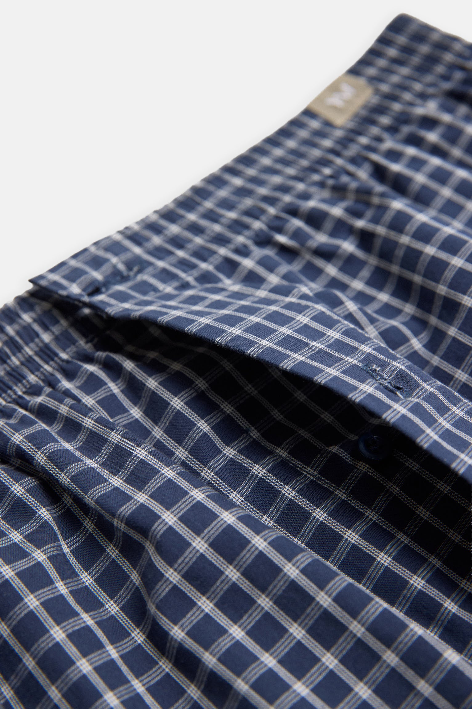 Checkered print fabric boxer shorts