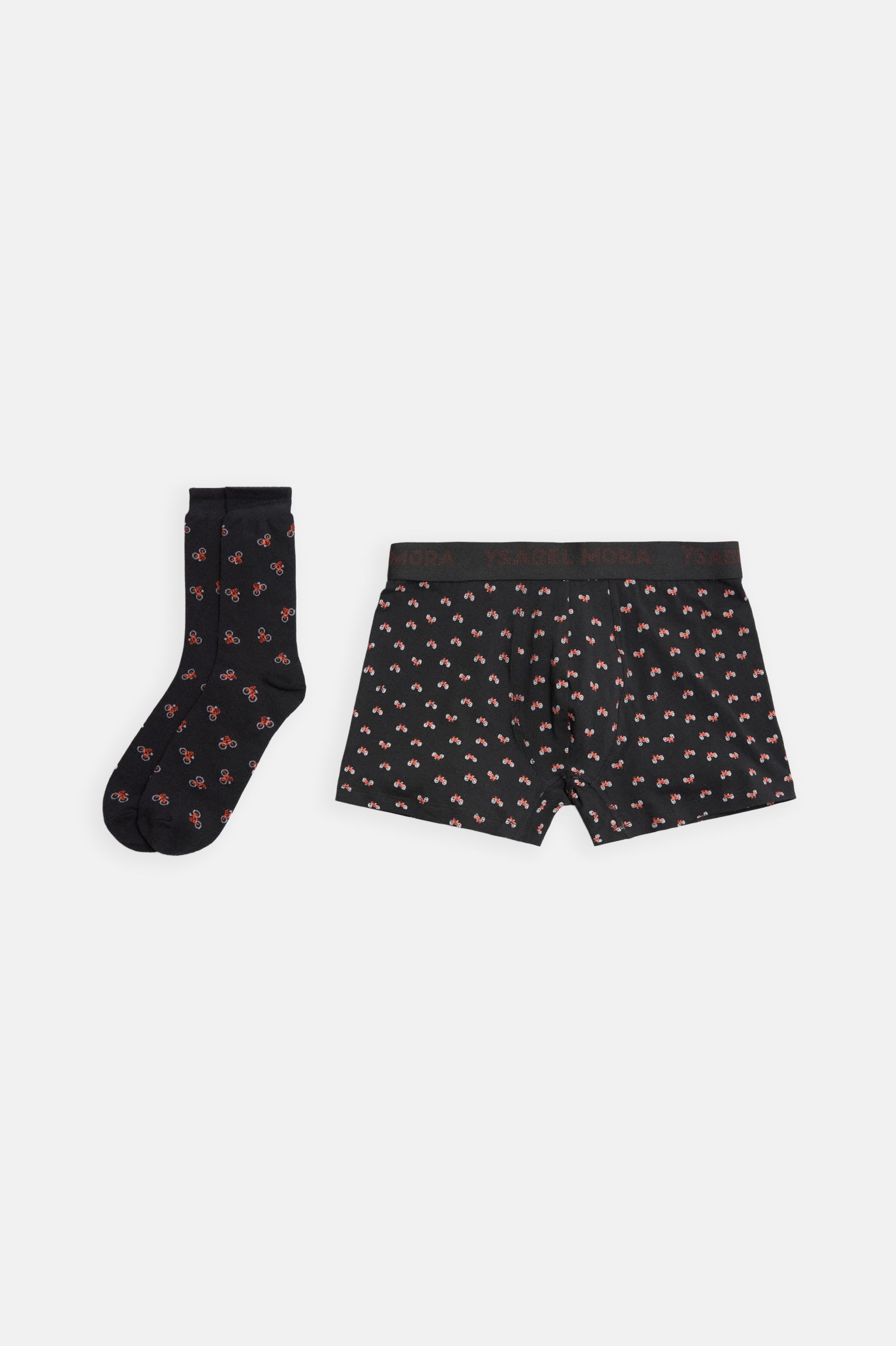 Motorcycle print boxer and sock pack