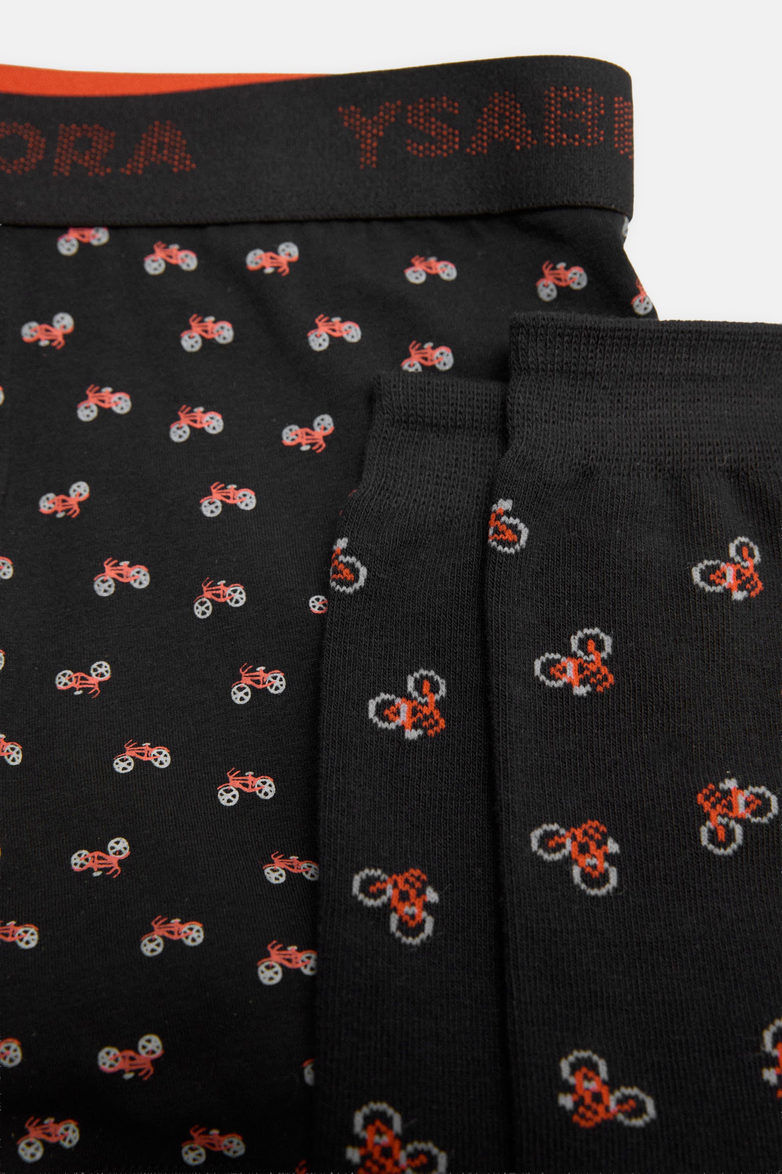 Motorcycle print boxer and sock pack