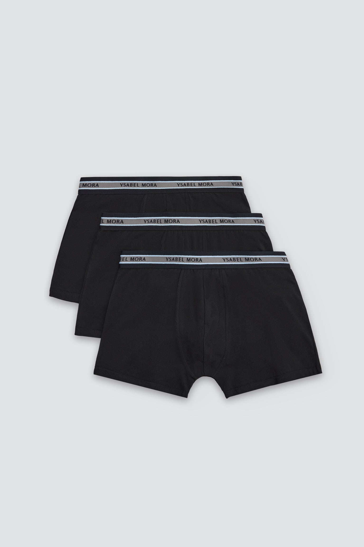 Pack of 3 plain black basic boxer shorts