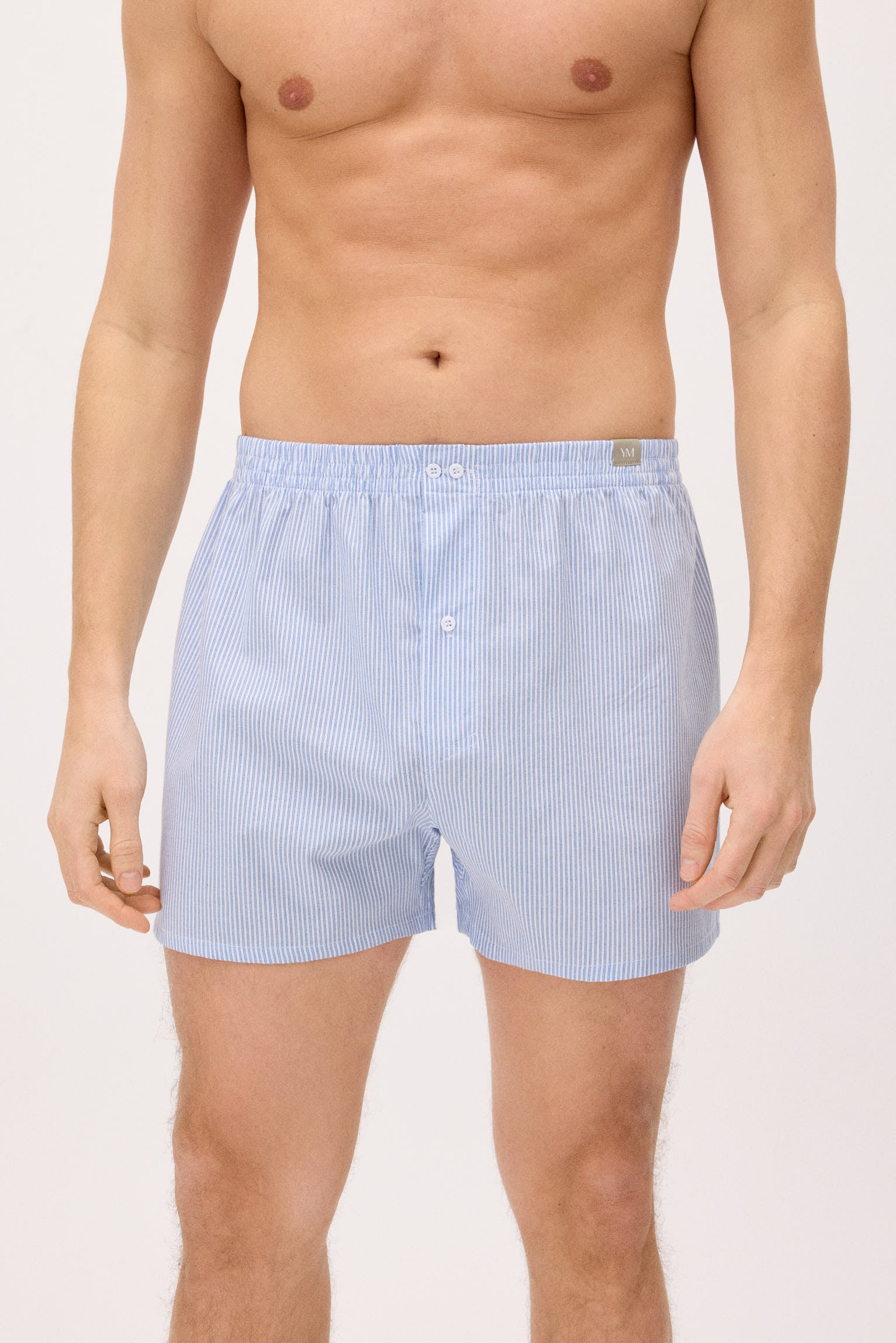 Striped print fabric boxer shorts