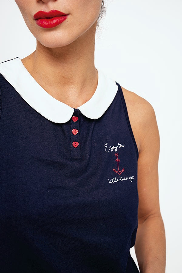 Women's short cotton sailor pajamas | MUYDEMI