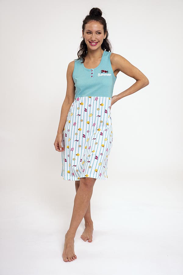 Summer printed cotton women's nightgown | MUYDEMI