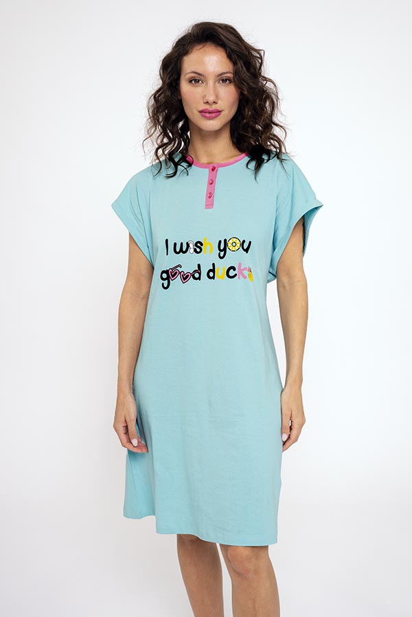 Good duck printed cotton women's nightgown | MUYDEMI